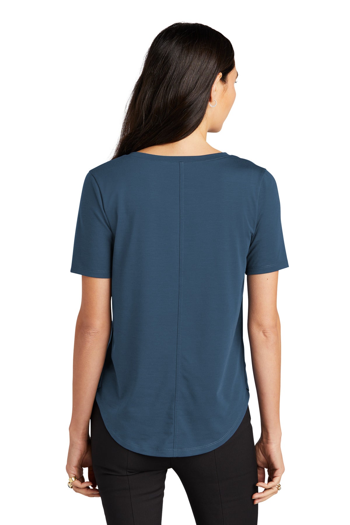 Custom Embroidered Mercer+Mettle Women's Stretch Jersey Relaxed Scoop MM1017,Insignia Blue