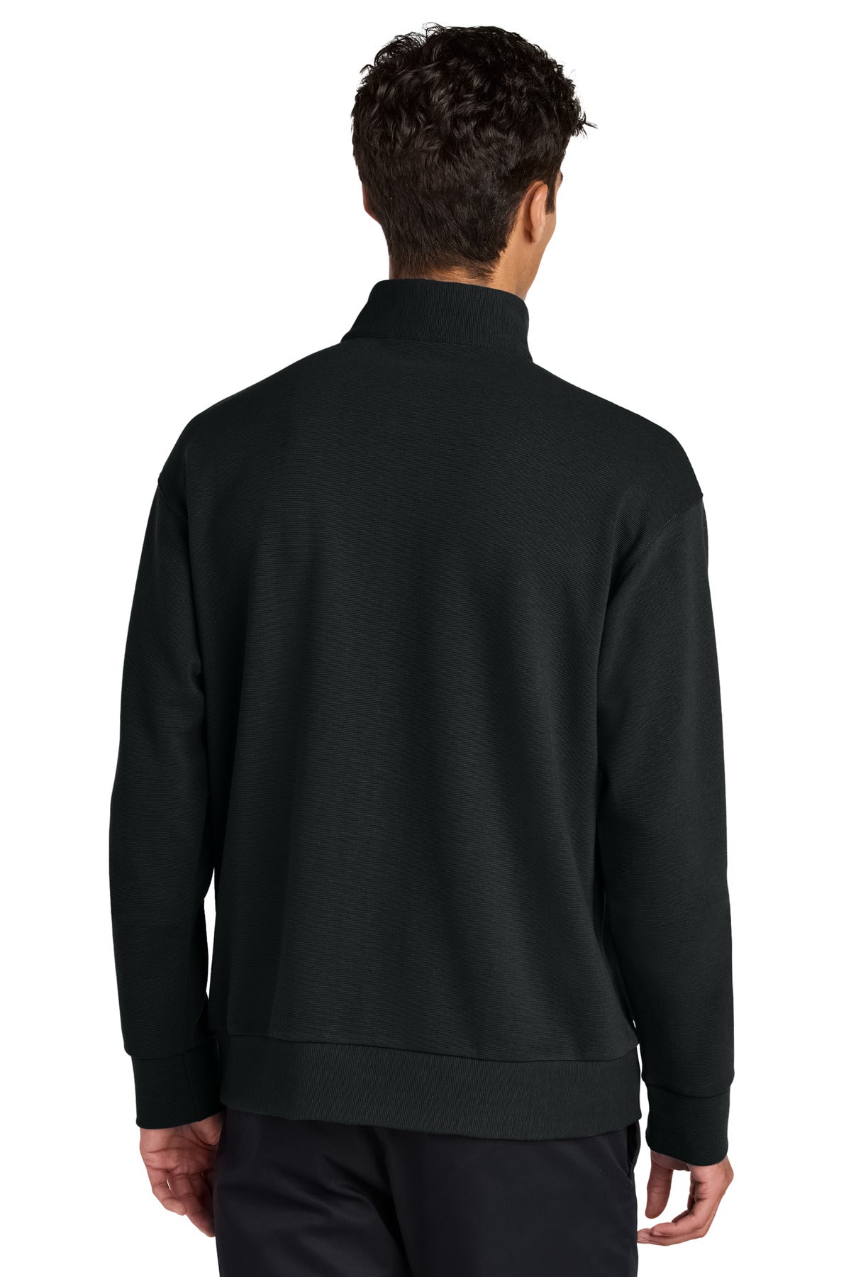 Custom Embroidered Mercer+Mettle Linear Texture 1/4-Zip MM3040,Deep Black
