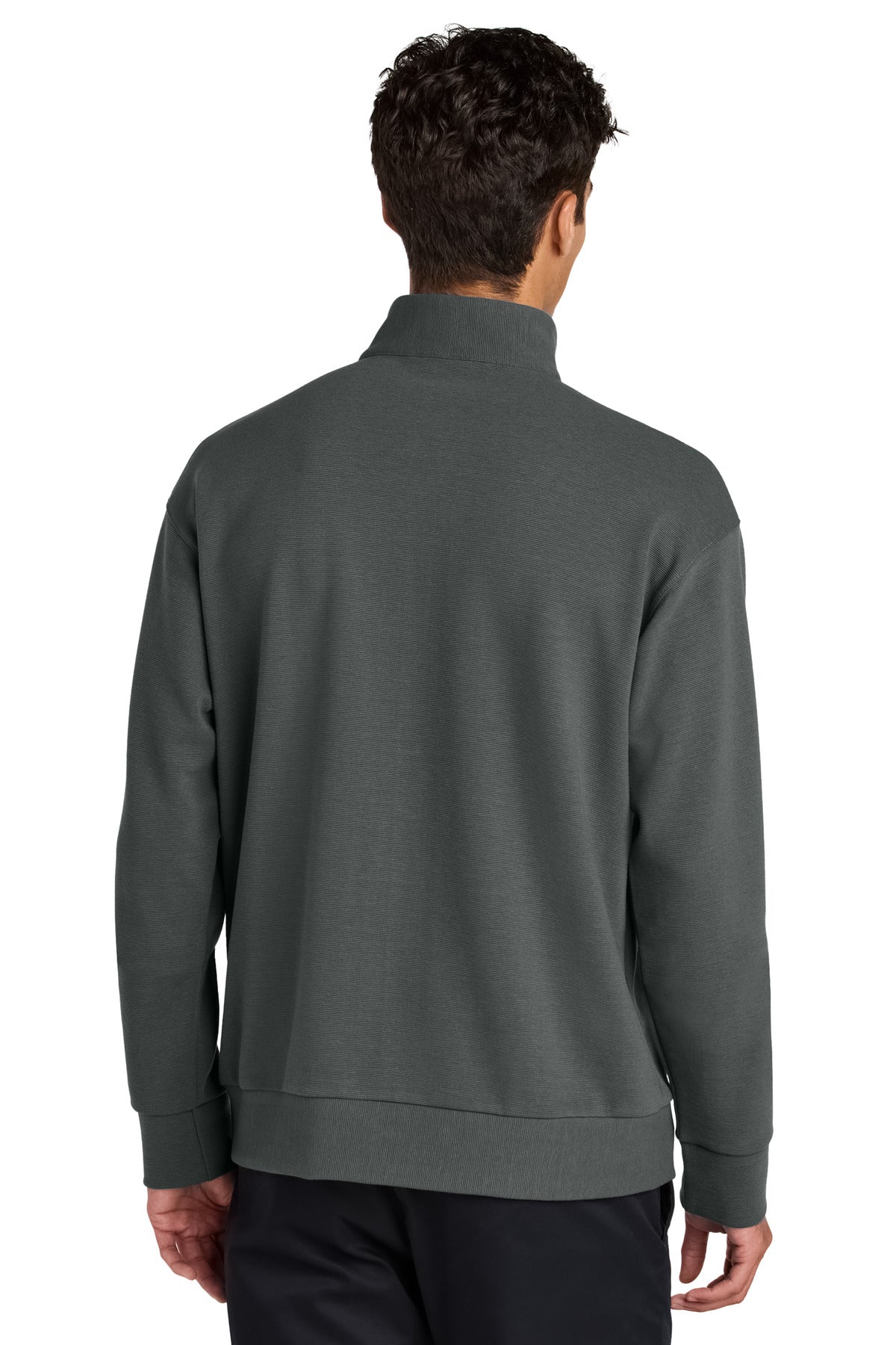 Custom Embroidered Mercer+Mettle Linear Texture 1/4-Zip MM3040,Storm Grey