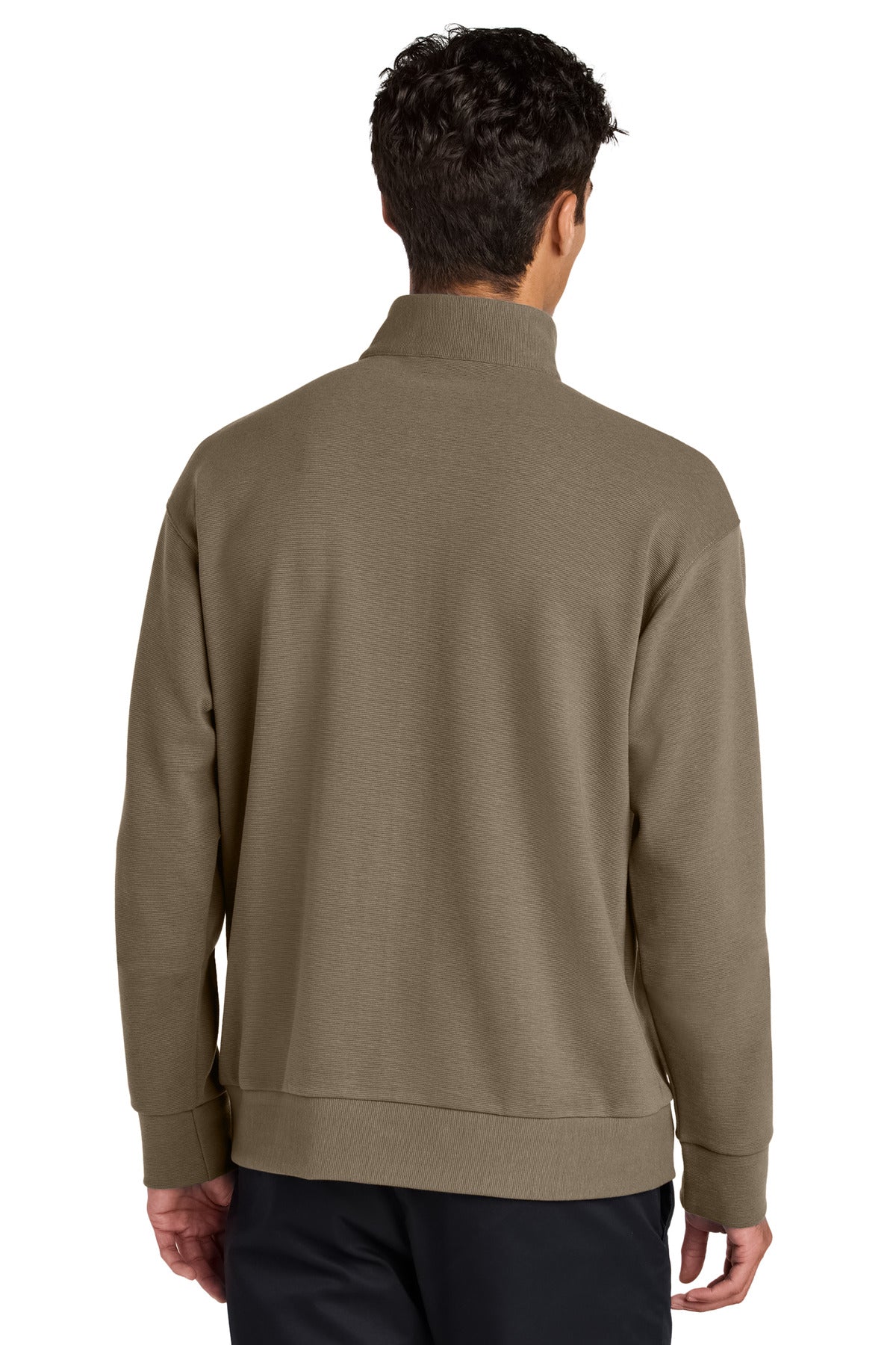 Custom Embroidered Mercer+Mettle Linear Texture 1/4-Zip MM3040,Warm Taupe