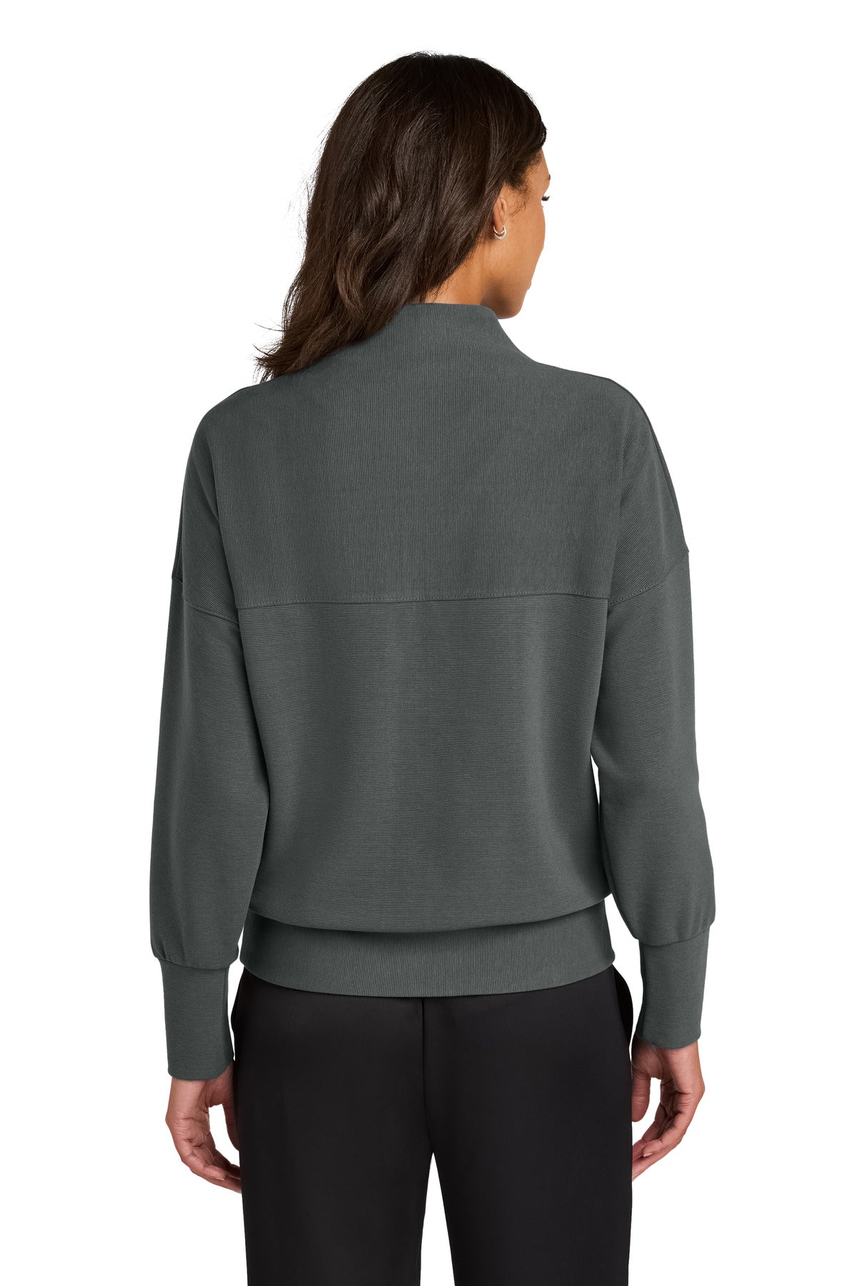 Custom Embroidered Mercer+Mettle Women's Linear Texture 1/4-Zip MM3041,Storm Grey