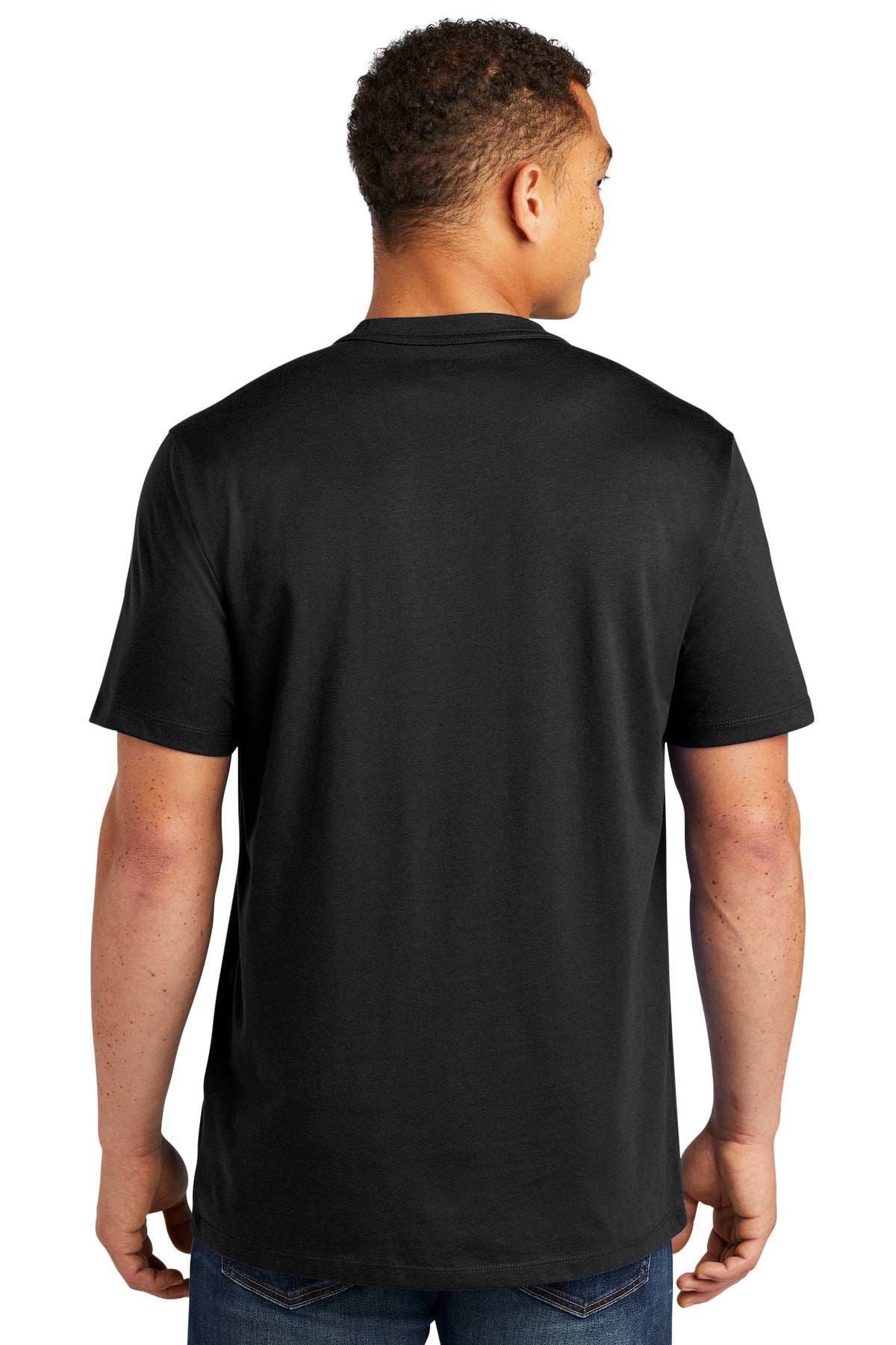 Custom Embroidered New Era Heritage Blend Crew Tee. NEA100,Black