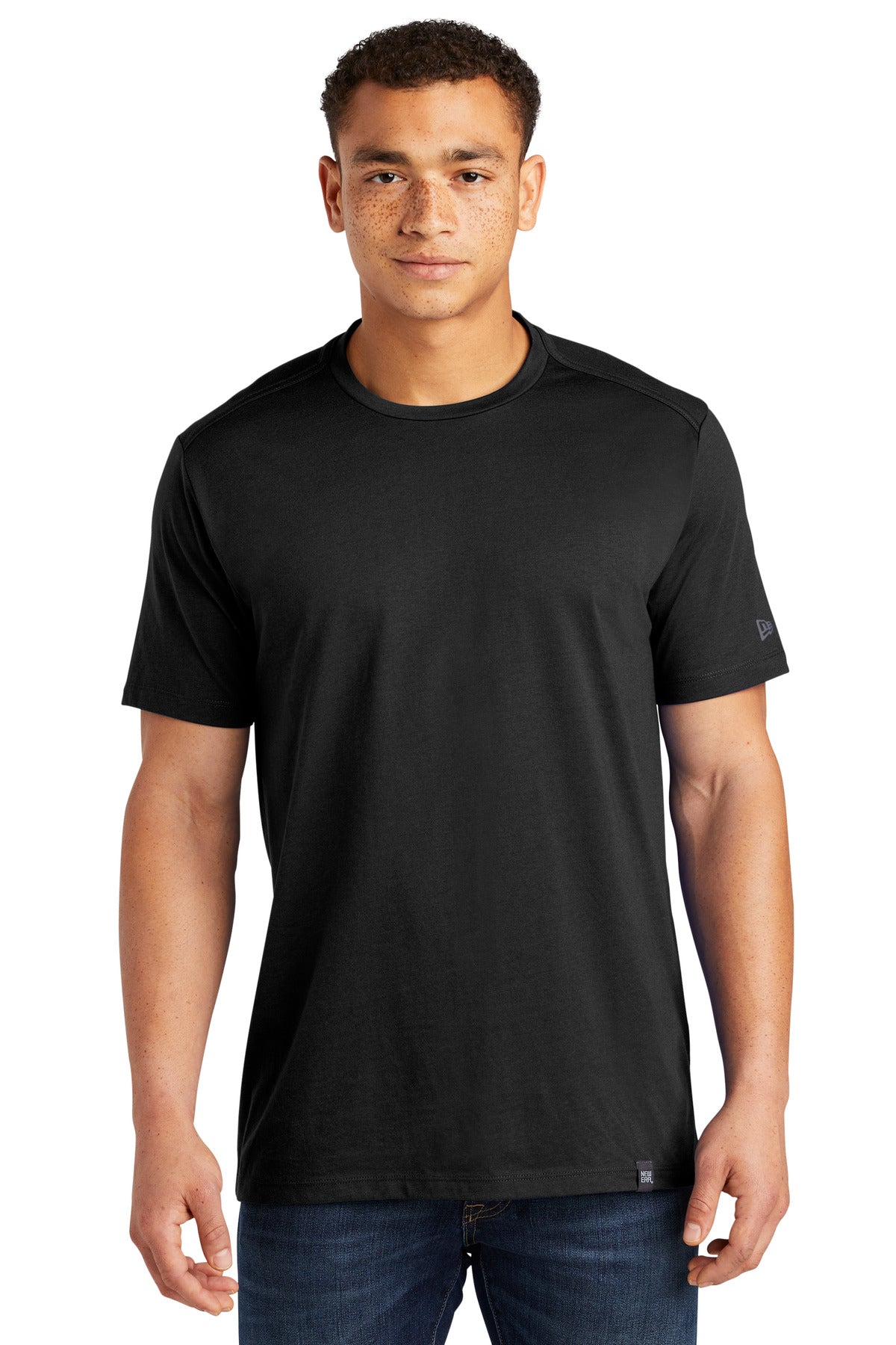 New Era Heritage Blend Crew Tee. NEA100 Black