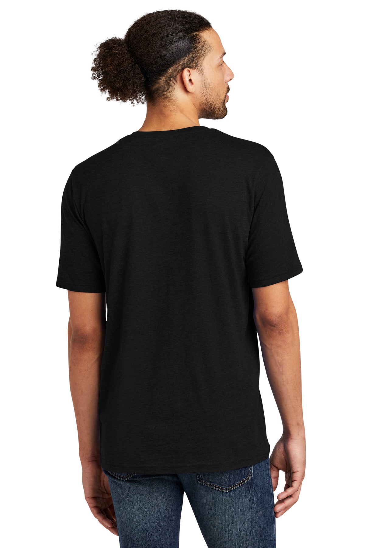 Custom Embroidered New Era Tri-Blend Tee NEA135,Black Solid