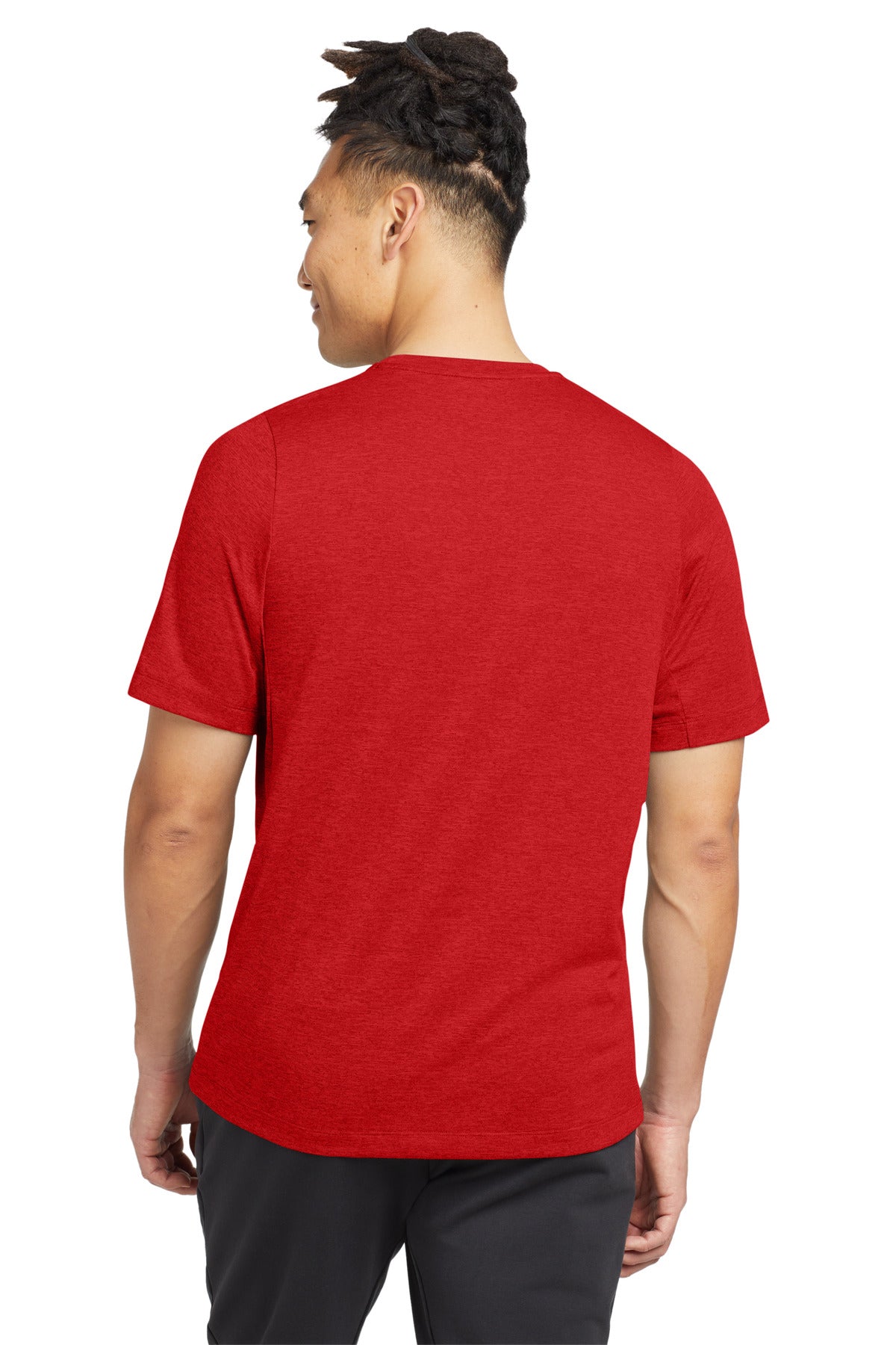Custom Embroidered New Era Series Performance Crew Tee. NEA200,Scarlet