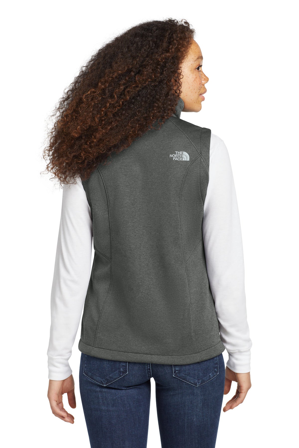 Custom Embroidered The North Face Women's Ridgewall Soft Shell Vest. NF0A3LH1,TNF Dark Grey Heather