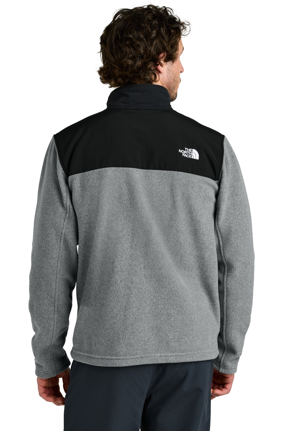 Custom Embroidered The North Face Highest Peak Full-Zip Fleece Jacket NF0A8BUQ,TNF Medium Grey Heather/ TNF Black