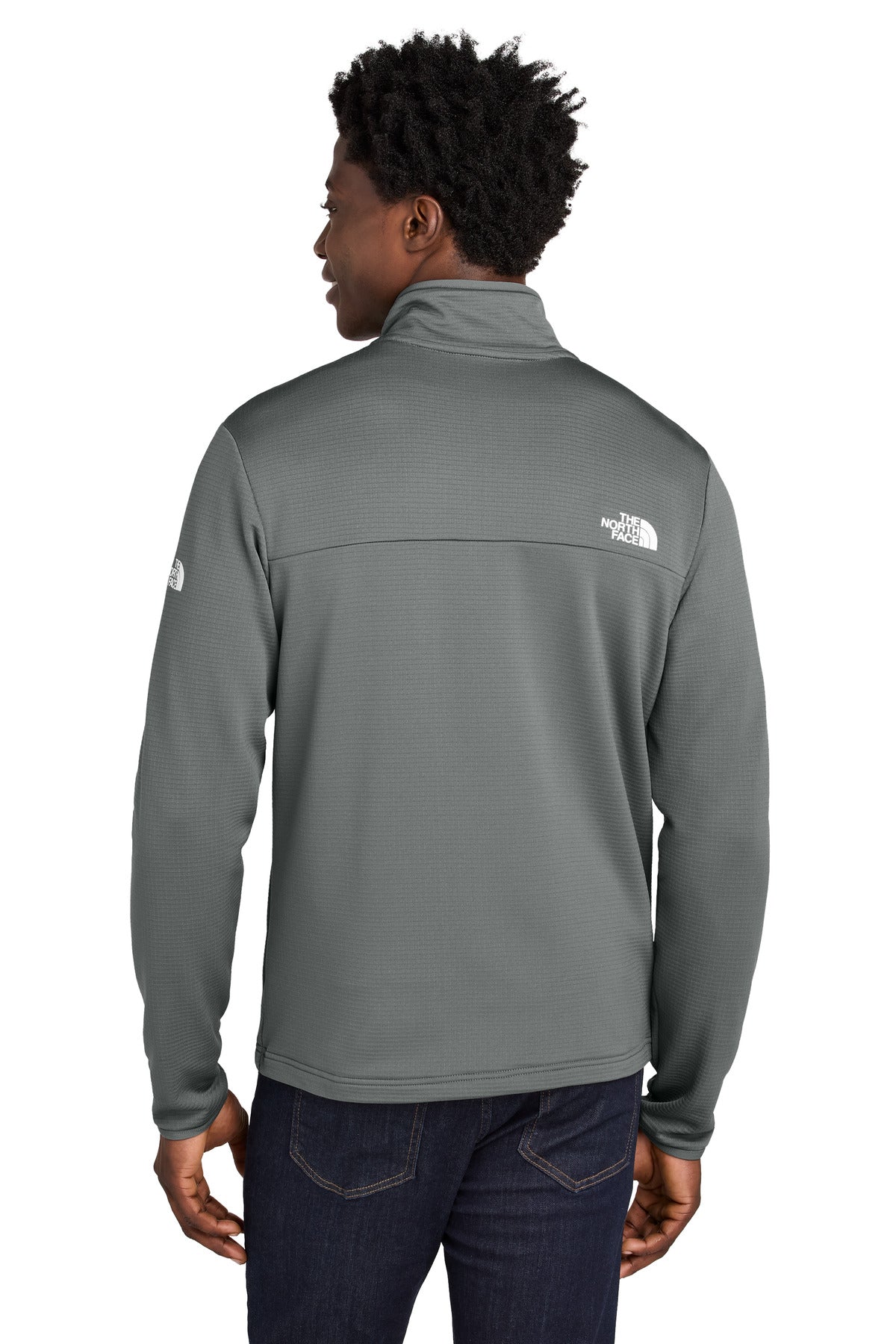 Custom Embroidered The North Face Aim Full-Zip Fleece Jacket NF0A8ENK,Smoked Pearl Grey