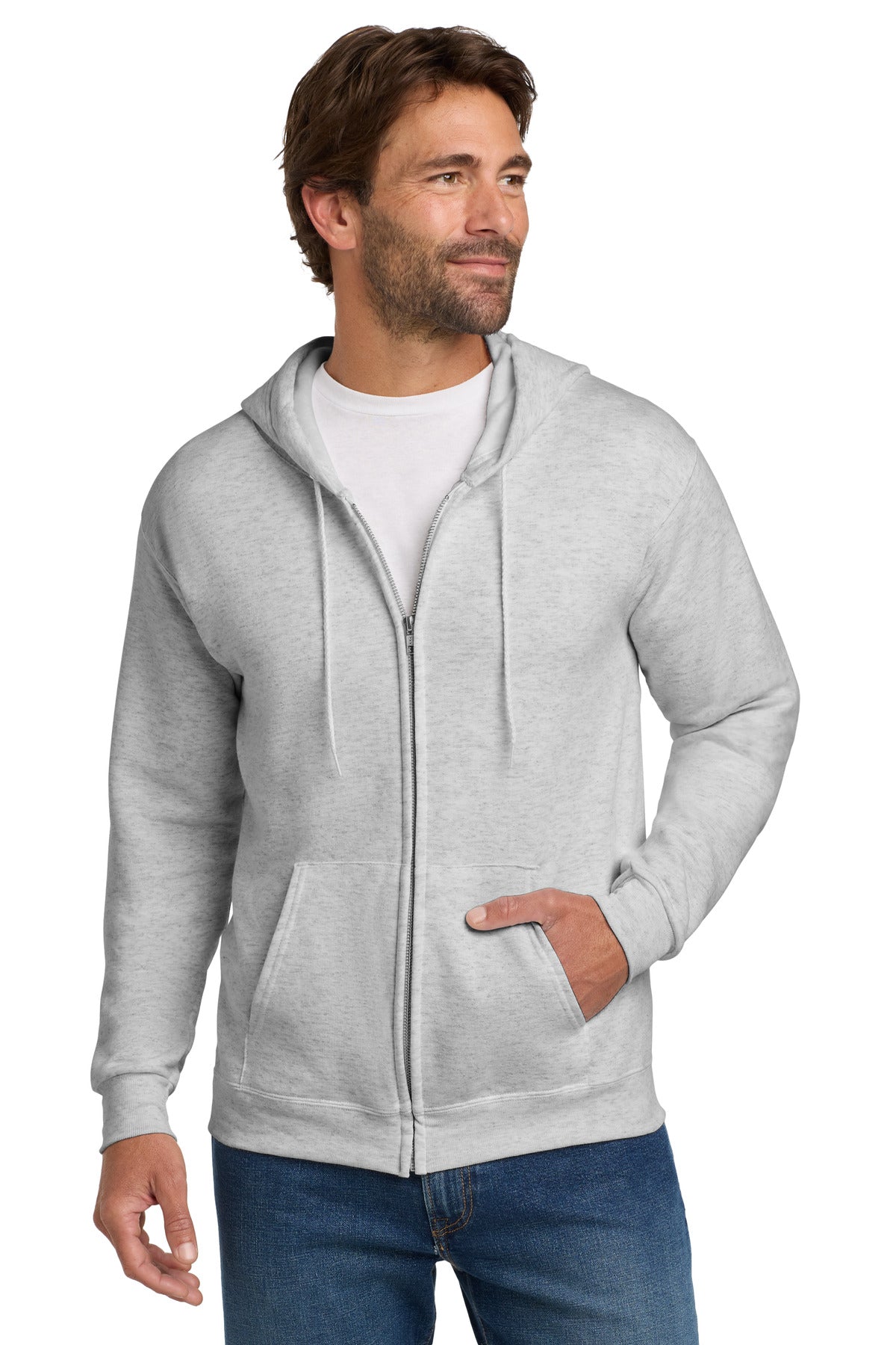 Hanes - EcoSmart Full-Zip Hooded Sweatshirt. P180