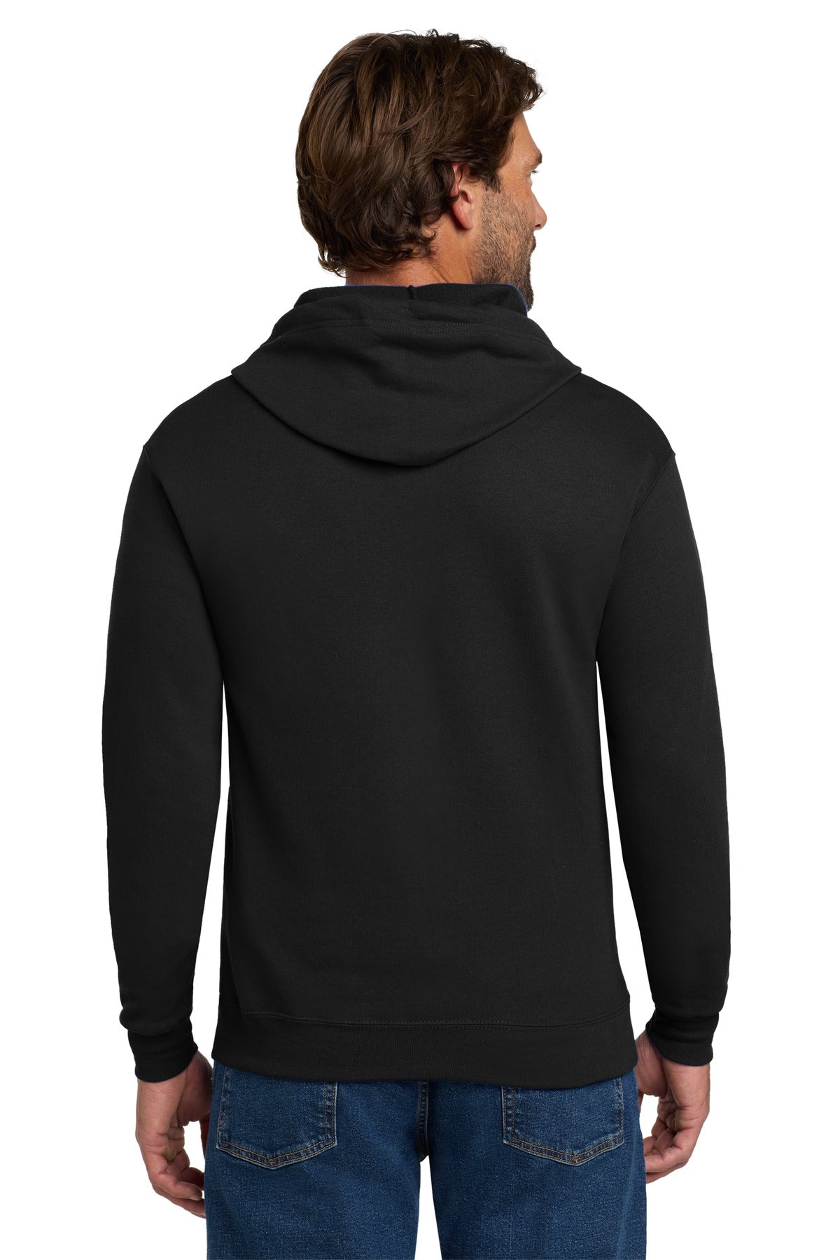 Custom Embroidered Hanes - EcoSmart Full-Zip Hooded Sweatshirt. P180,Black