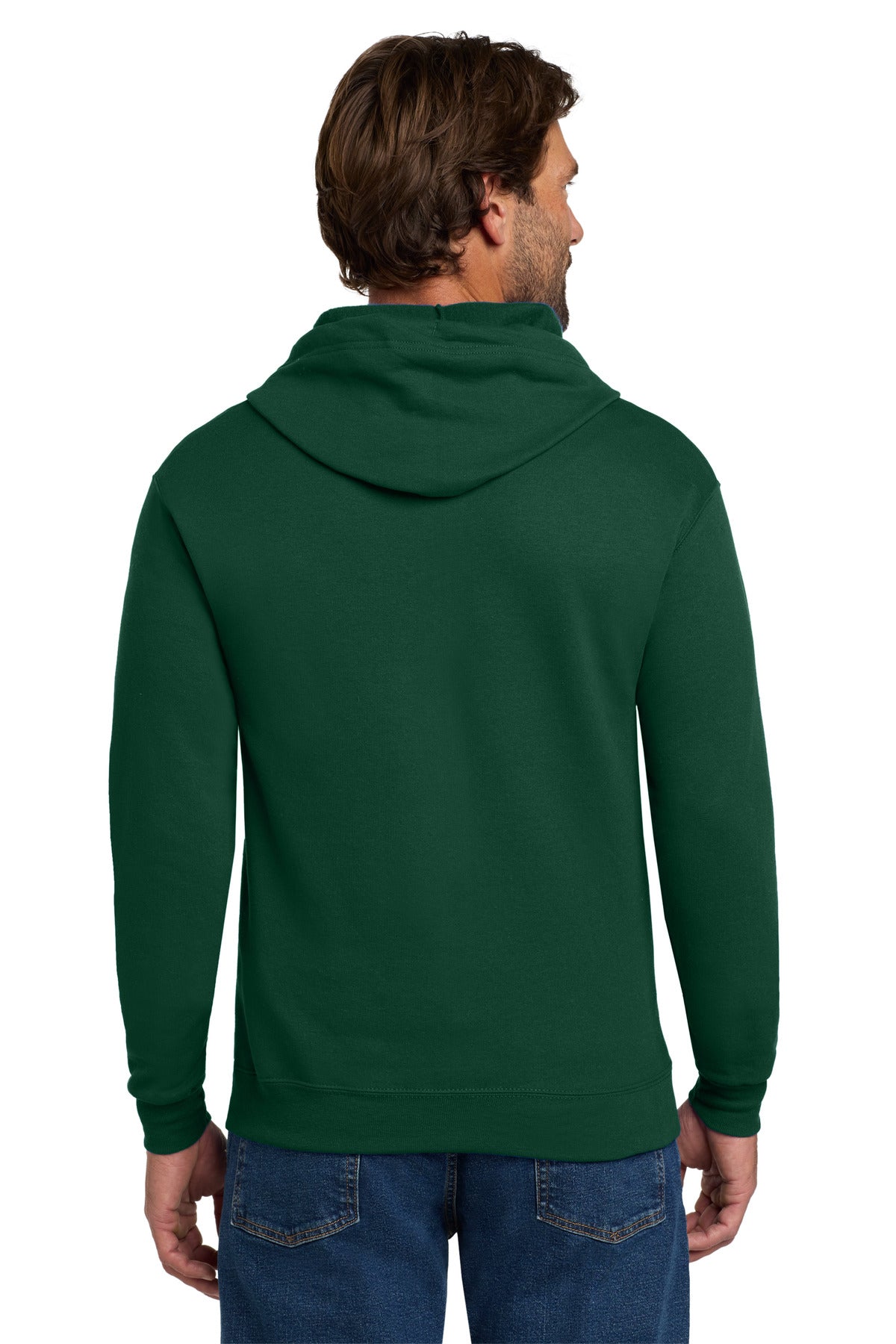 Custom Embroidered Hanes - EcoSmart Full-Zip Hooded Sweatshirt. P180,Deep Forest
