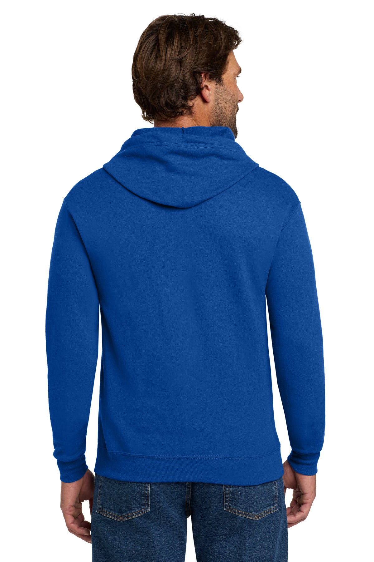 Custom Embroidered Hanes - EcoSmart Full-Zip Hooded Sweatshirt. P180,Deep Royal
