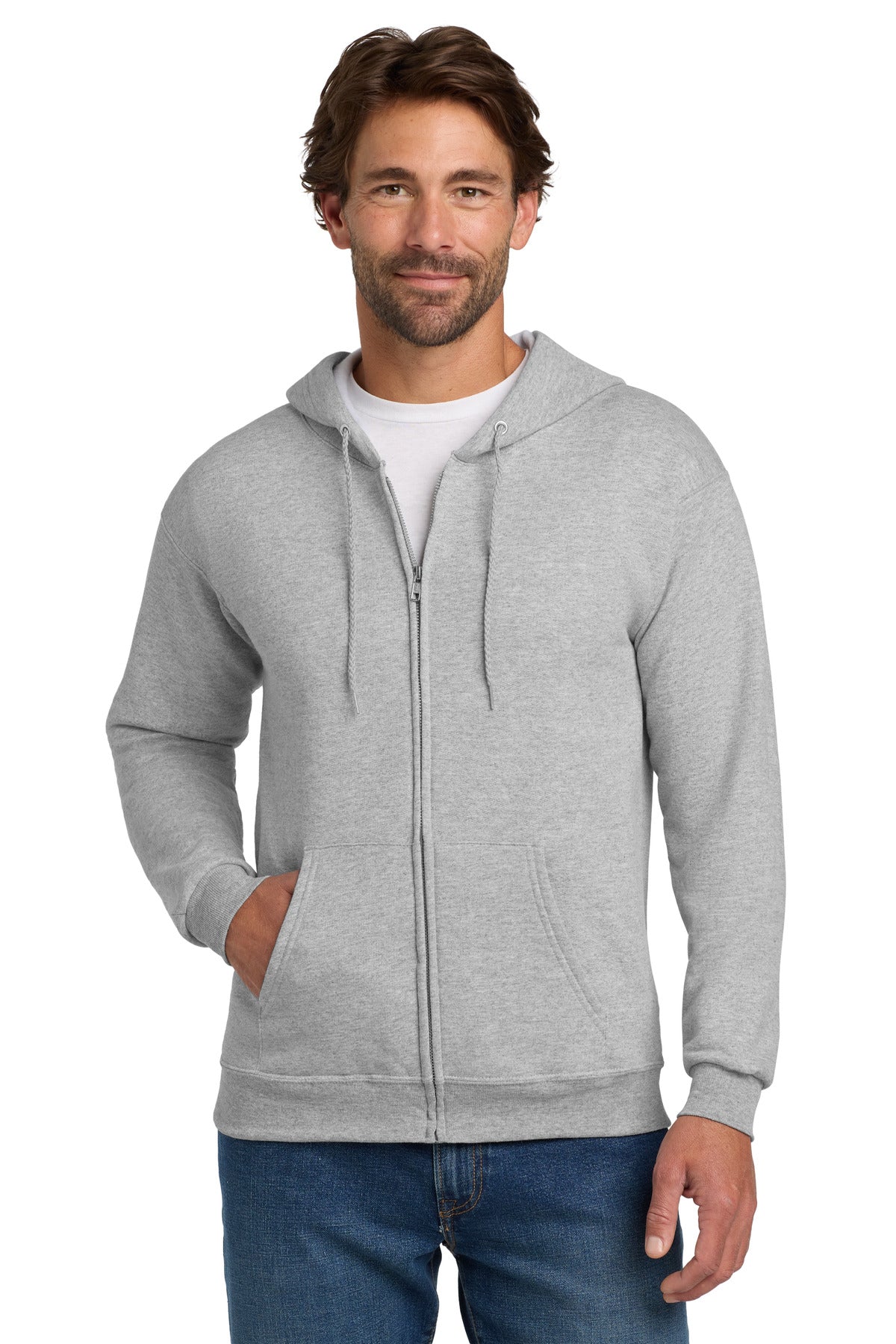 Hanes - EcoSmart Full-Zip Hooded Sweatshirt. P180
