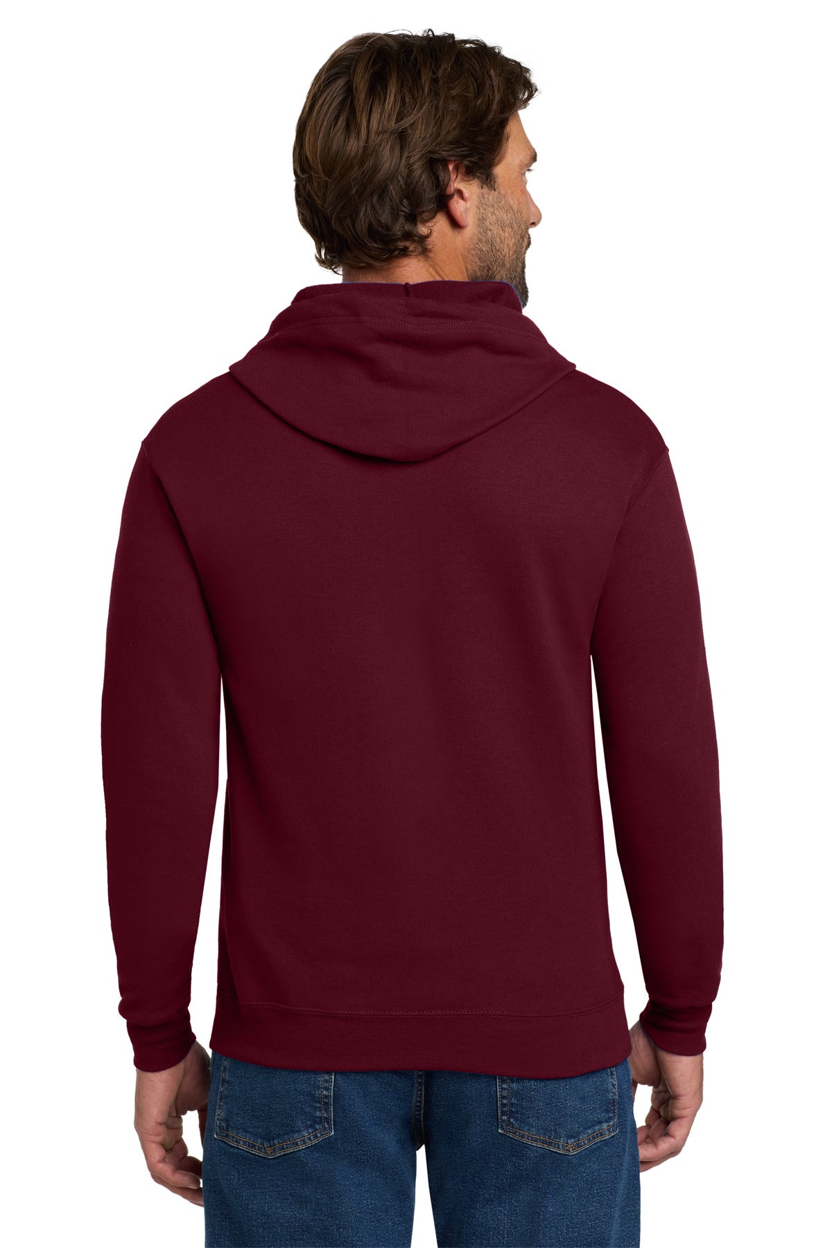 Custom Embroidered Hanes - EcoSmart Full-Zip Hooded Sweatshirt. P180,Maroon