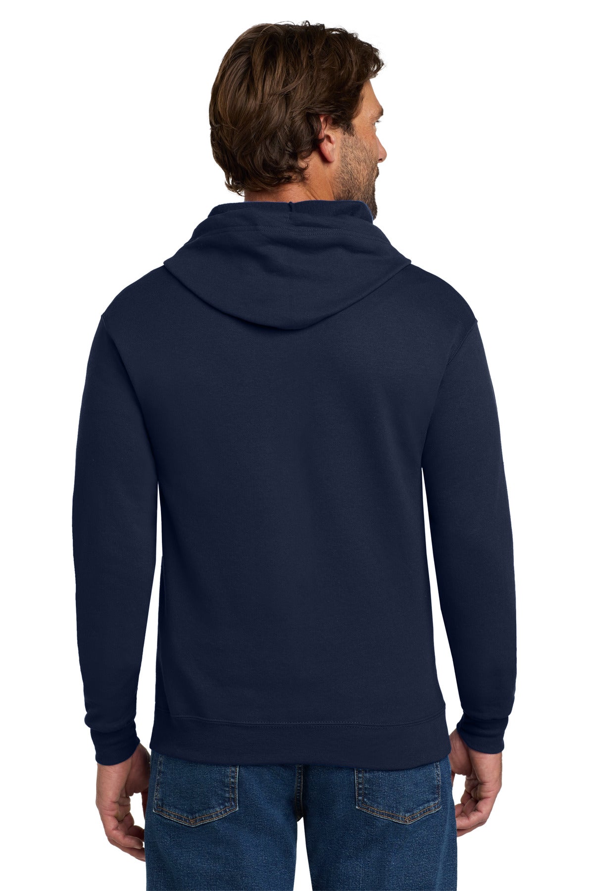 Custom Embroidered Hanes - EcoSmart Full-Zip Hooded Sweatshirt. P180,Navy
