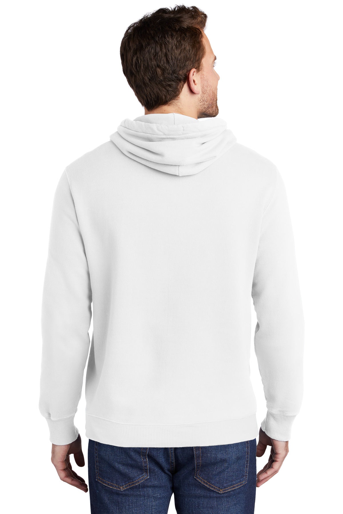 Custom Embroidered Port & Company Beach Wash Garment-Dyed Pullover Hooded Sweatshirt. PC098H,White