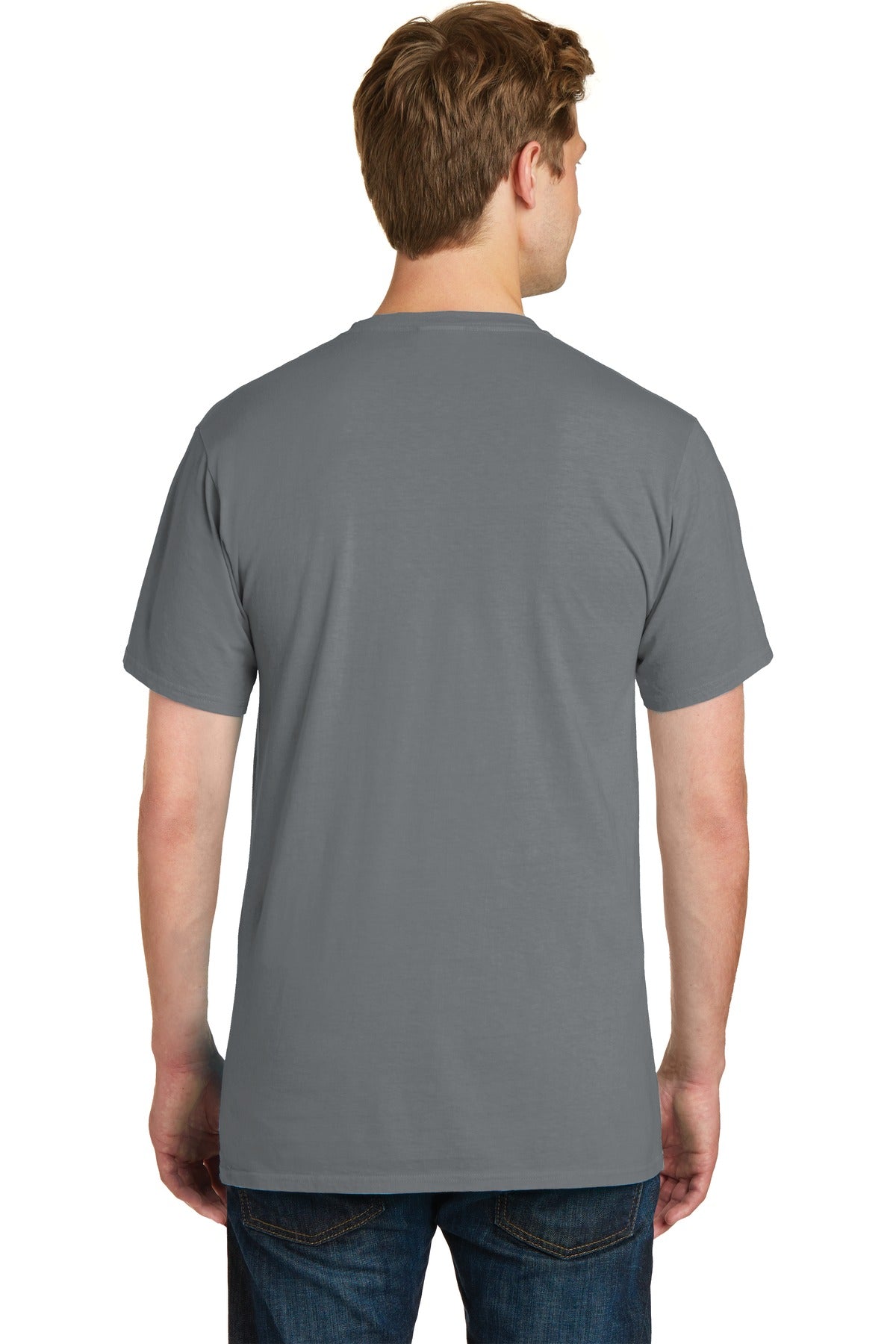 Custom Embroidered Port & Company Beach Wash Garment-Dyed Pocket Tee. PC099P,Coal