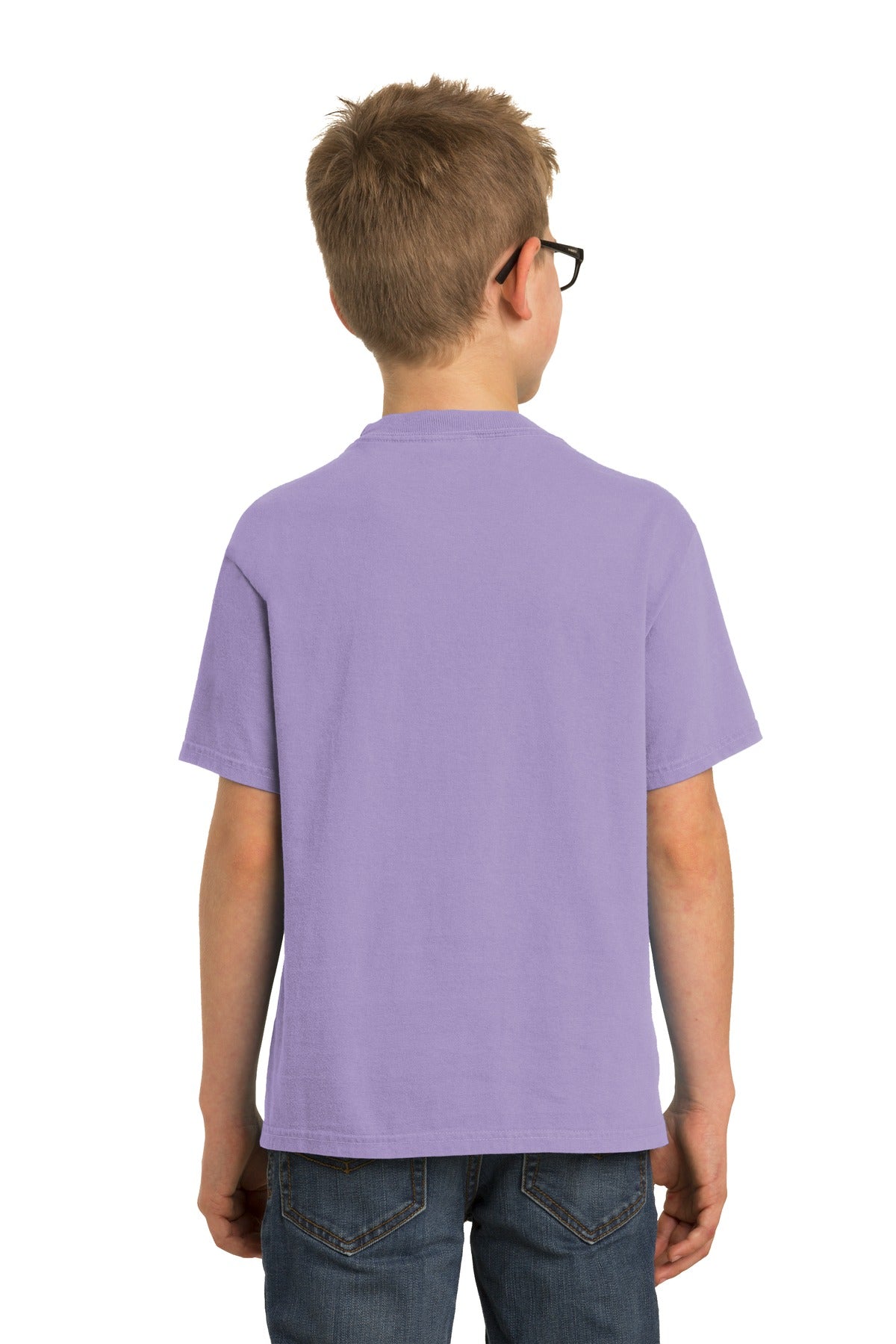 Custom Embroidered Port & Company Youth Beach Wash Garment-Dyed Tee. PC099Y,Amethyst