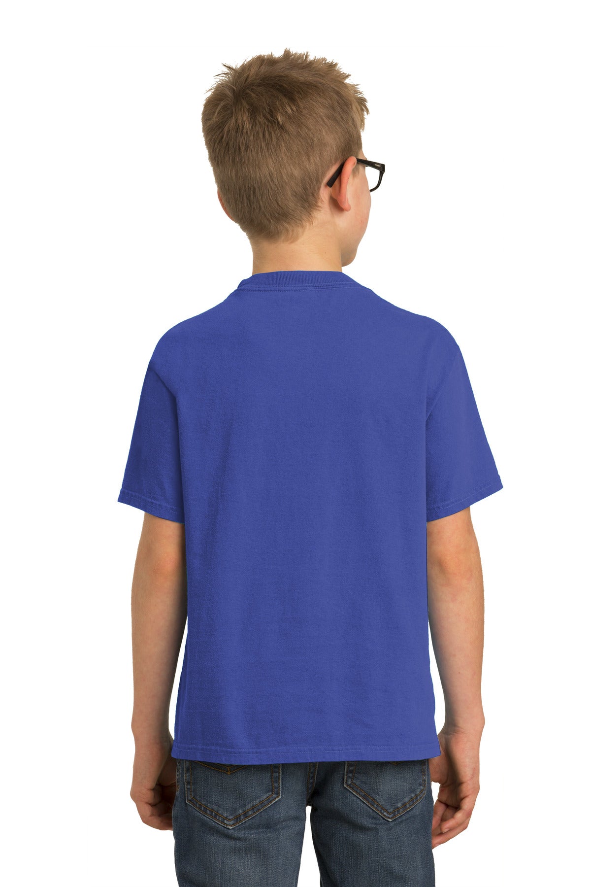 Custom Embroidered Port & Company Youth Beach Wash Garment-Dyed Tee. PC099Y,Blue Iris