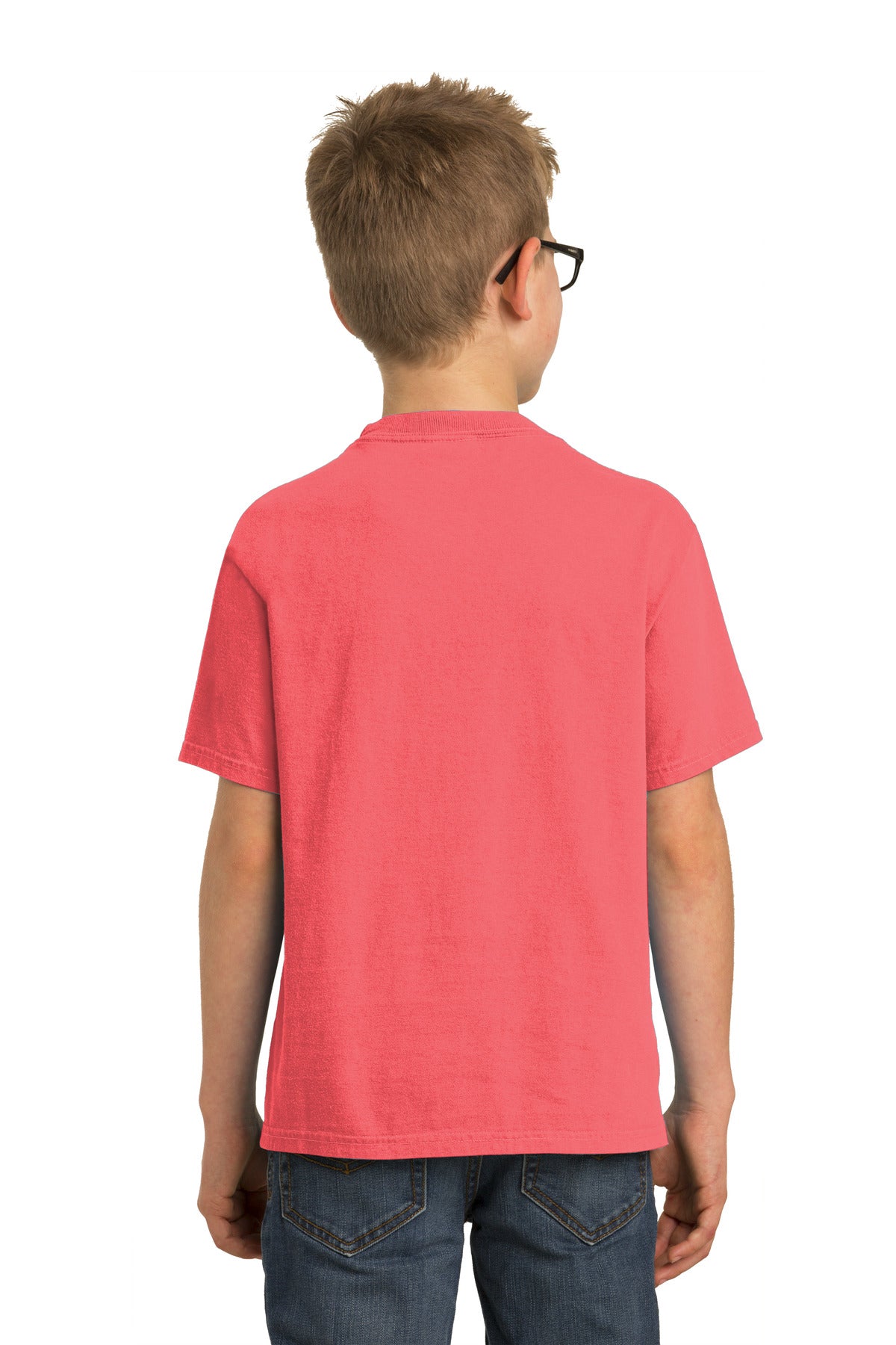 Custom Embroidered Port & Company Youth Beach Wash Garment-Dyed Tee. PC099Y,Fruit Punch
