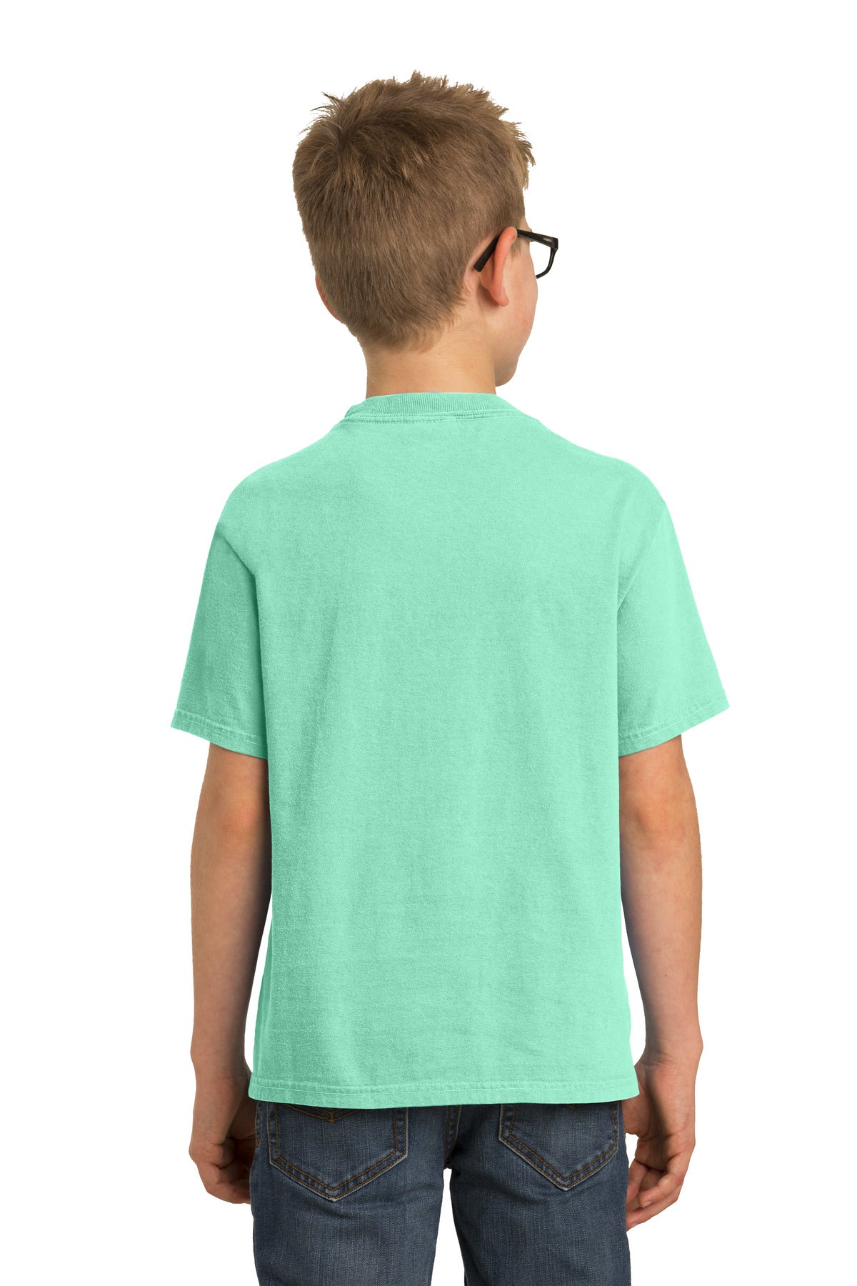 Custom Embroidered Port & Company Youth Beach Wash Garment-Dyed Tee. PC099Y,Jadeite
