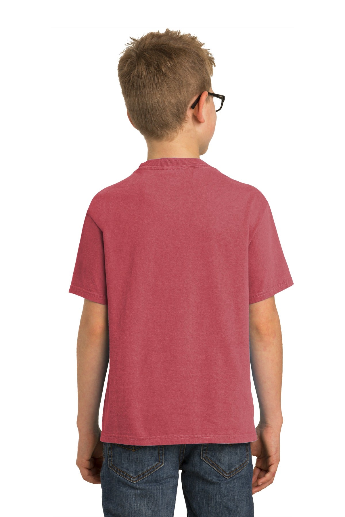 Custom Embroidered Port & Company Youth Beach Wash Garment-Dyed Tee. PC099Y,Red Rock