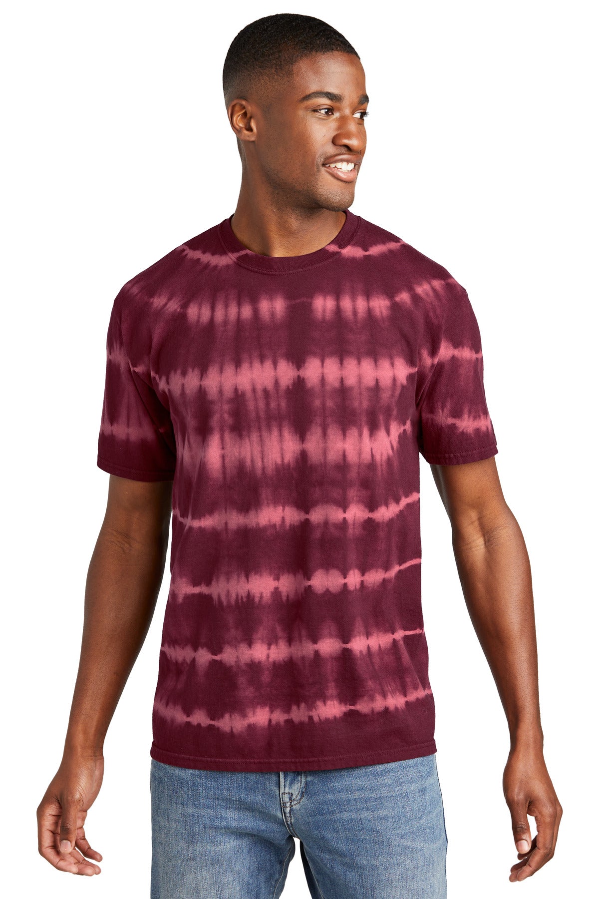 Port & Company Allover Stripe Tie-Dye Tee PC142