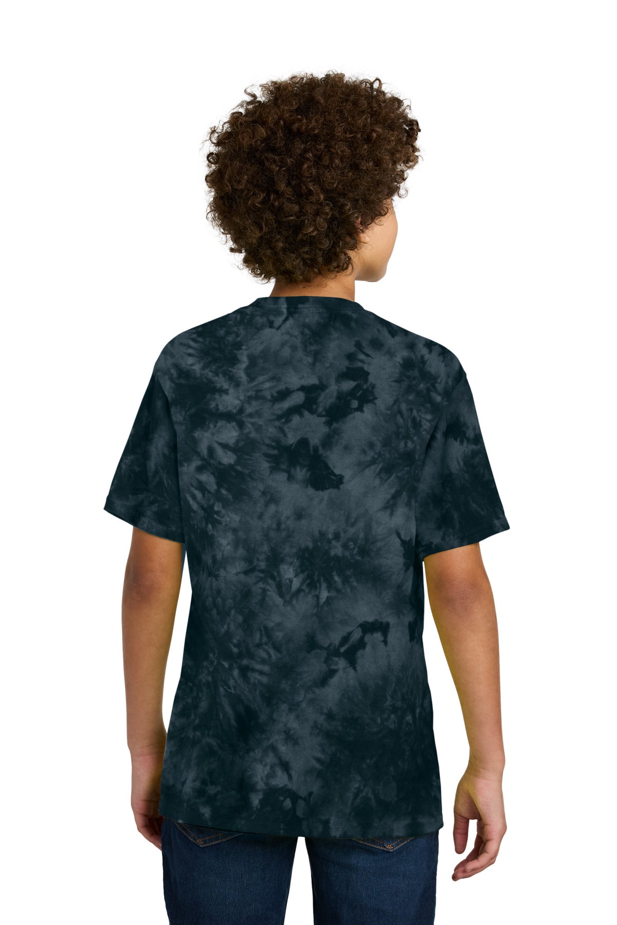 Custom Embroidered Port & Company Youth Crystal Tie-Dye Tee PC145Y,Black