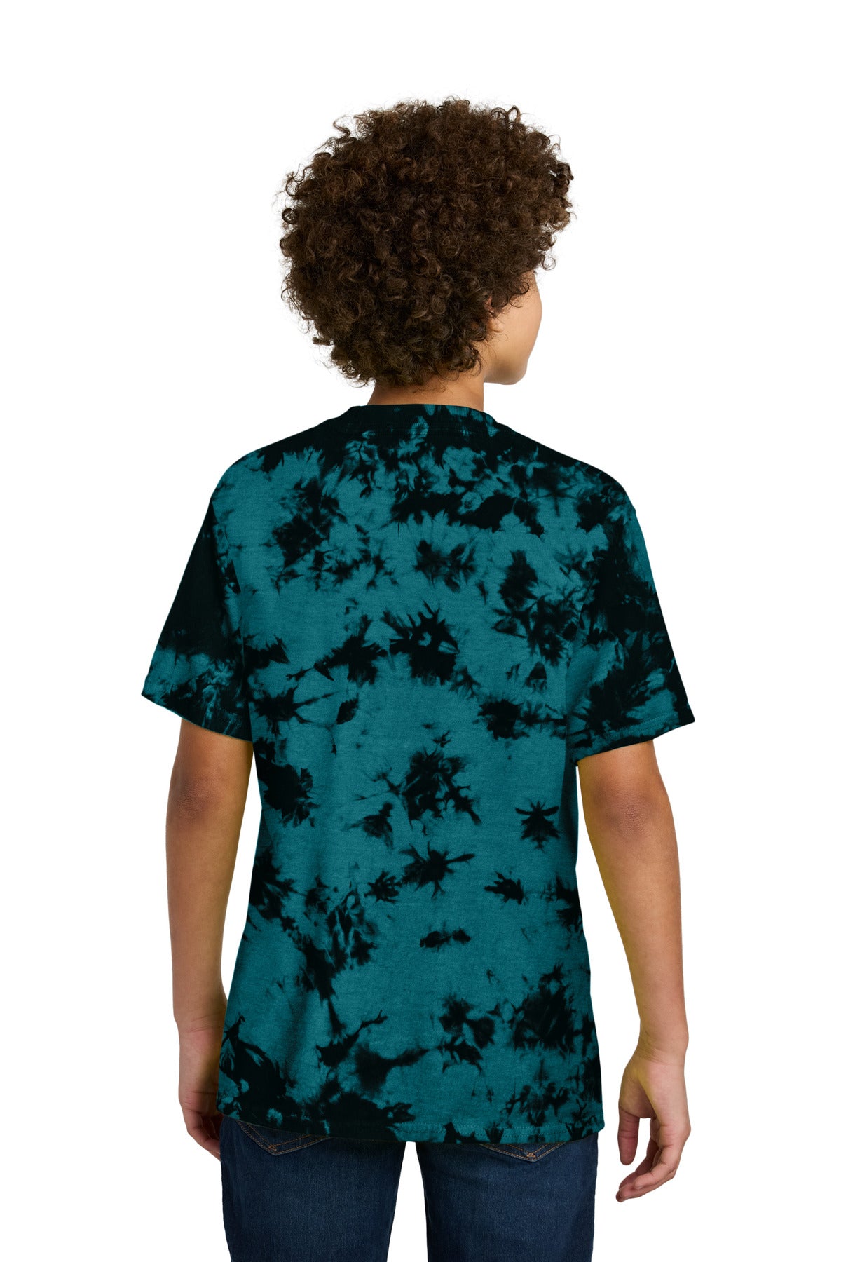 Custom Embroidered Port & Company Youth Crystal Tie-Dye Tee PC145Y,Black/ Teal