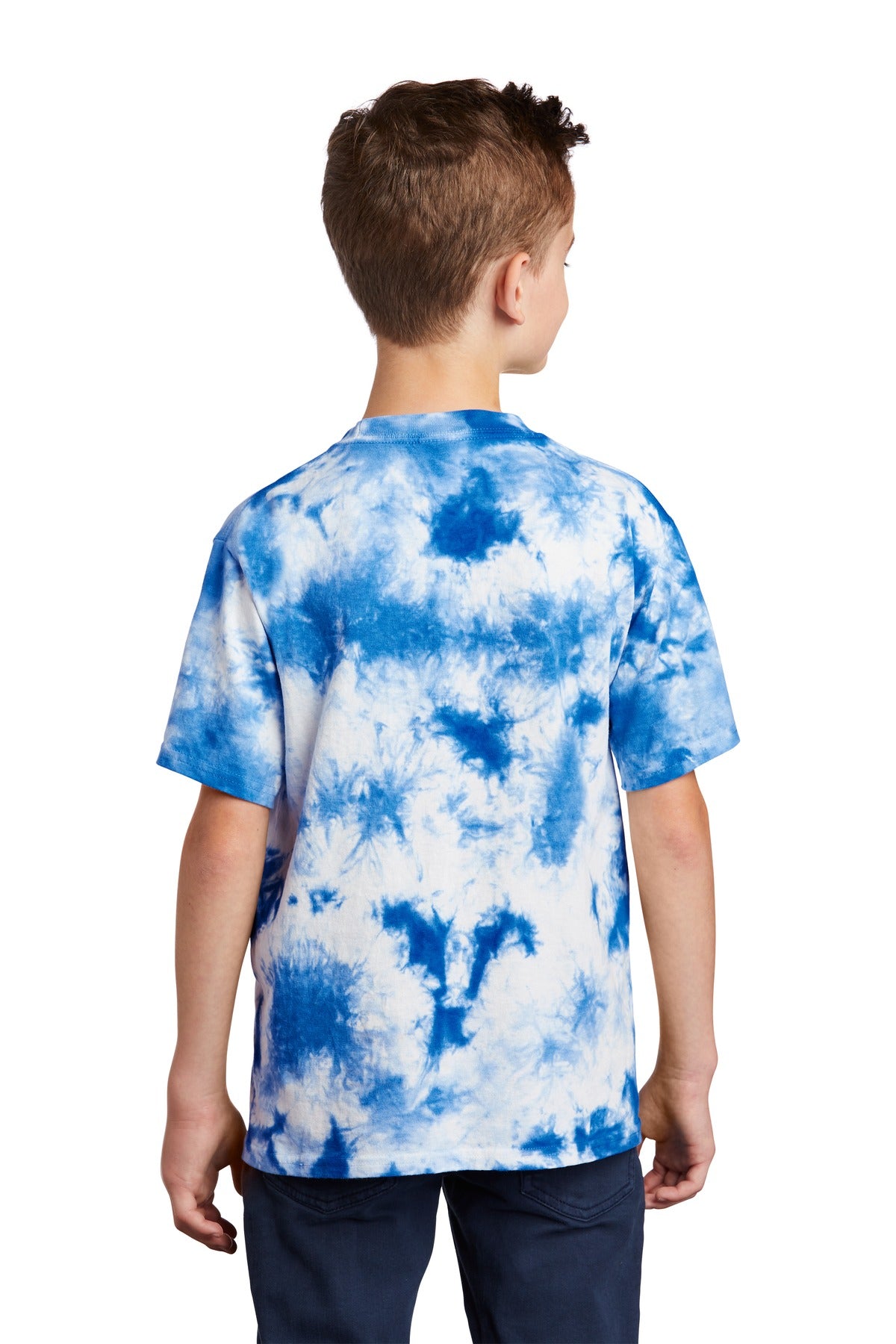 Custom Embroidered Port & Company Youth Crystal Tie-Dye Tee PC145Y,True Royal