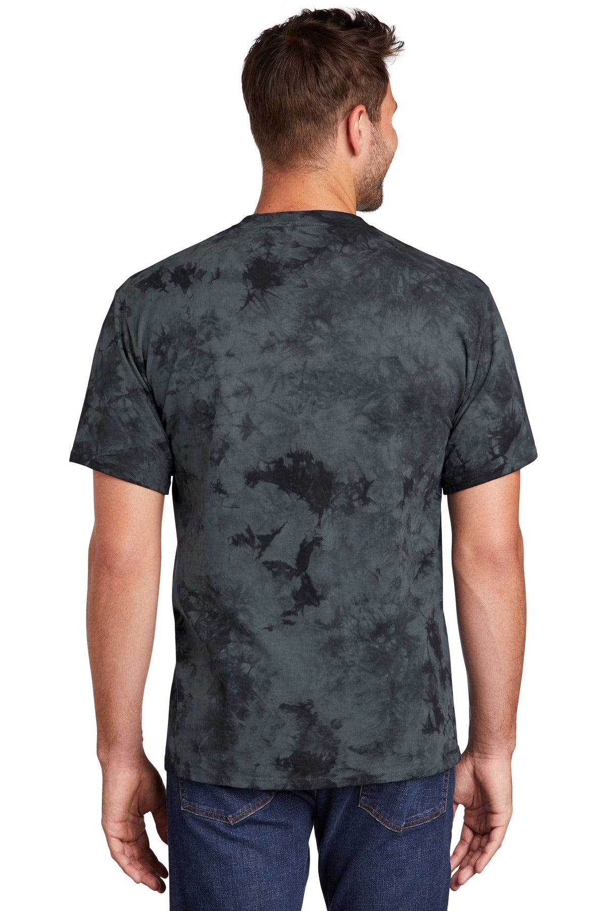 Custom Embroidered Port & Company Crystal Tie-Dye Tee PC145,Black