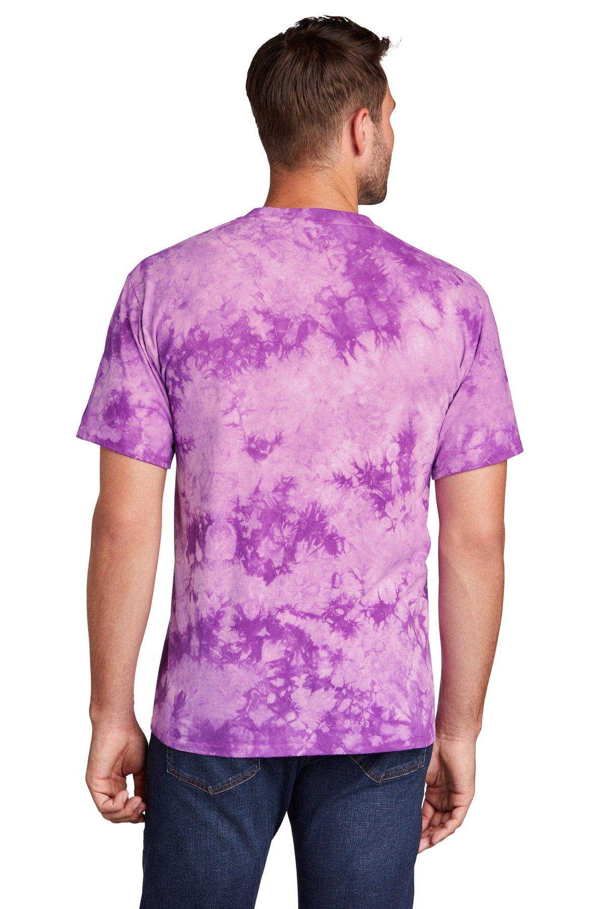 Custom Embroidered Port & Company Crystal Tie-Dye Tee PC145,Purple