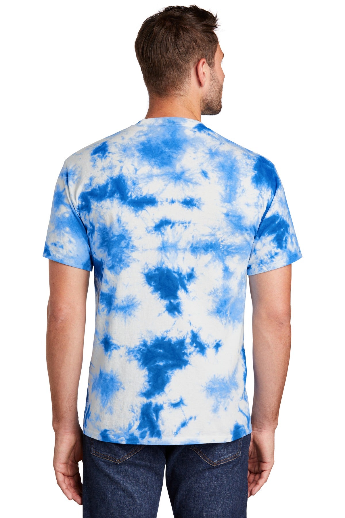 Custom Embroidered Port & Company Crystal Tie-Dye Tee PC145,True Royal
