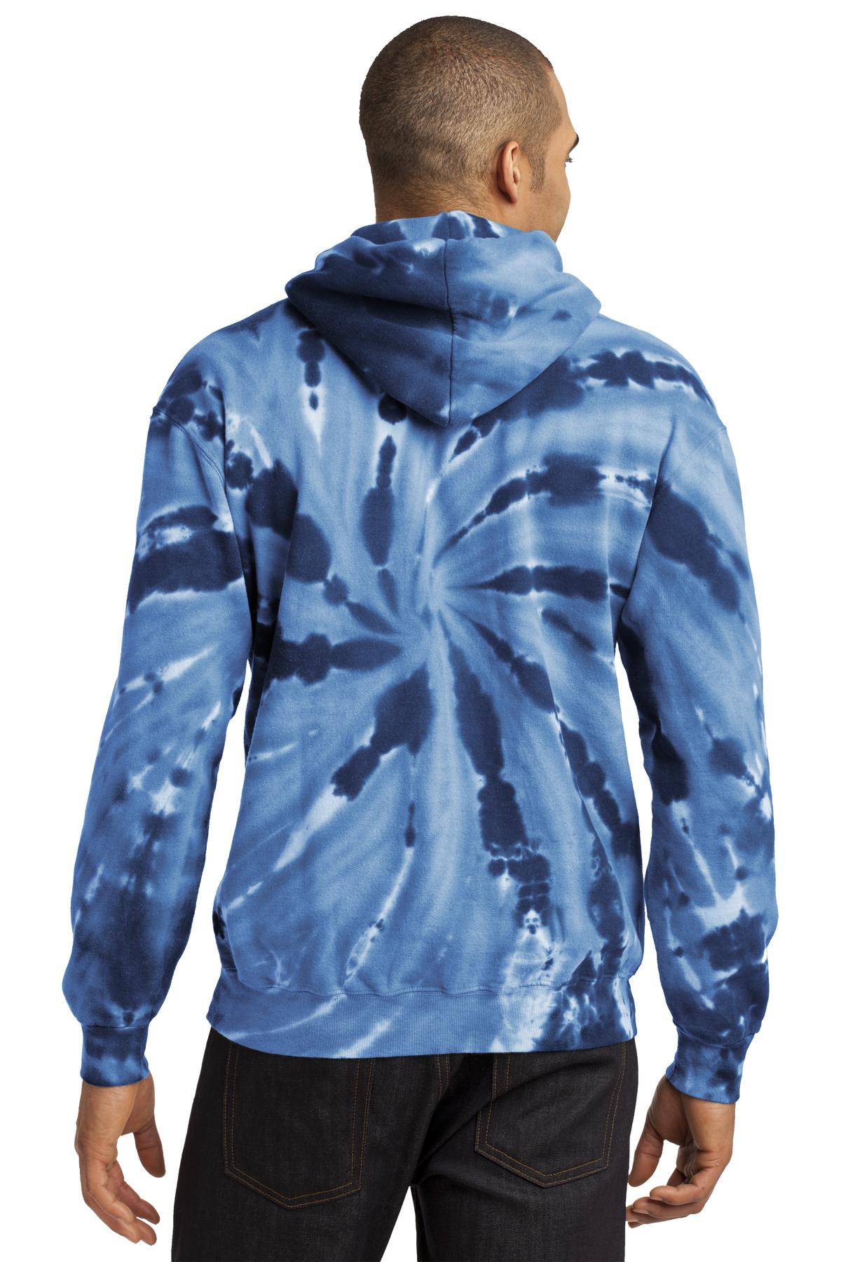 Custom Embroidered Port & Company Tie-Dye Pullover Hooded Sweatshirt. PC146,Navy