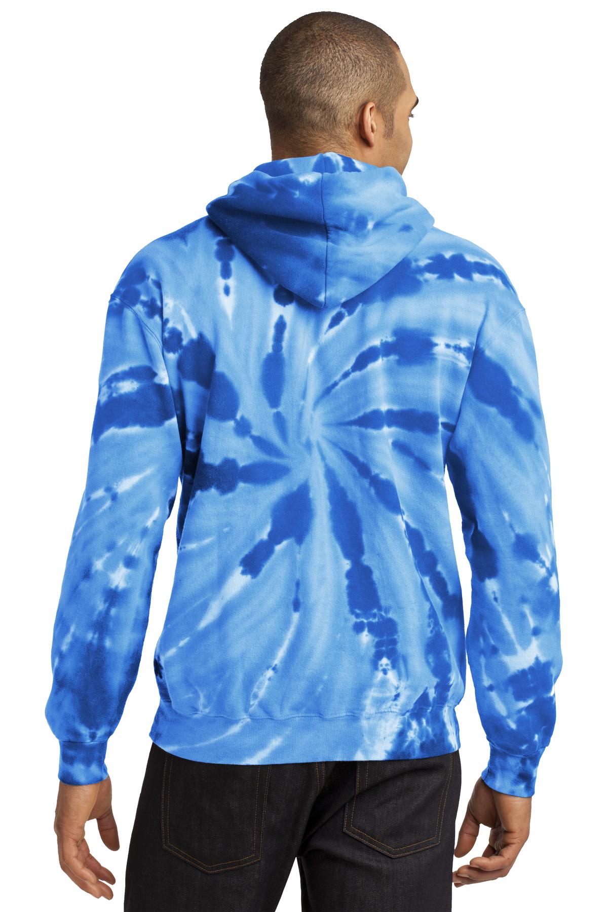 Custom Embroidered Port & Company Tie-Dye Pullover Hooded Sweatshirt. PC146,Royal