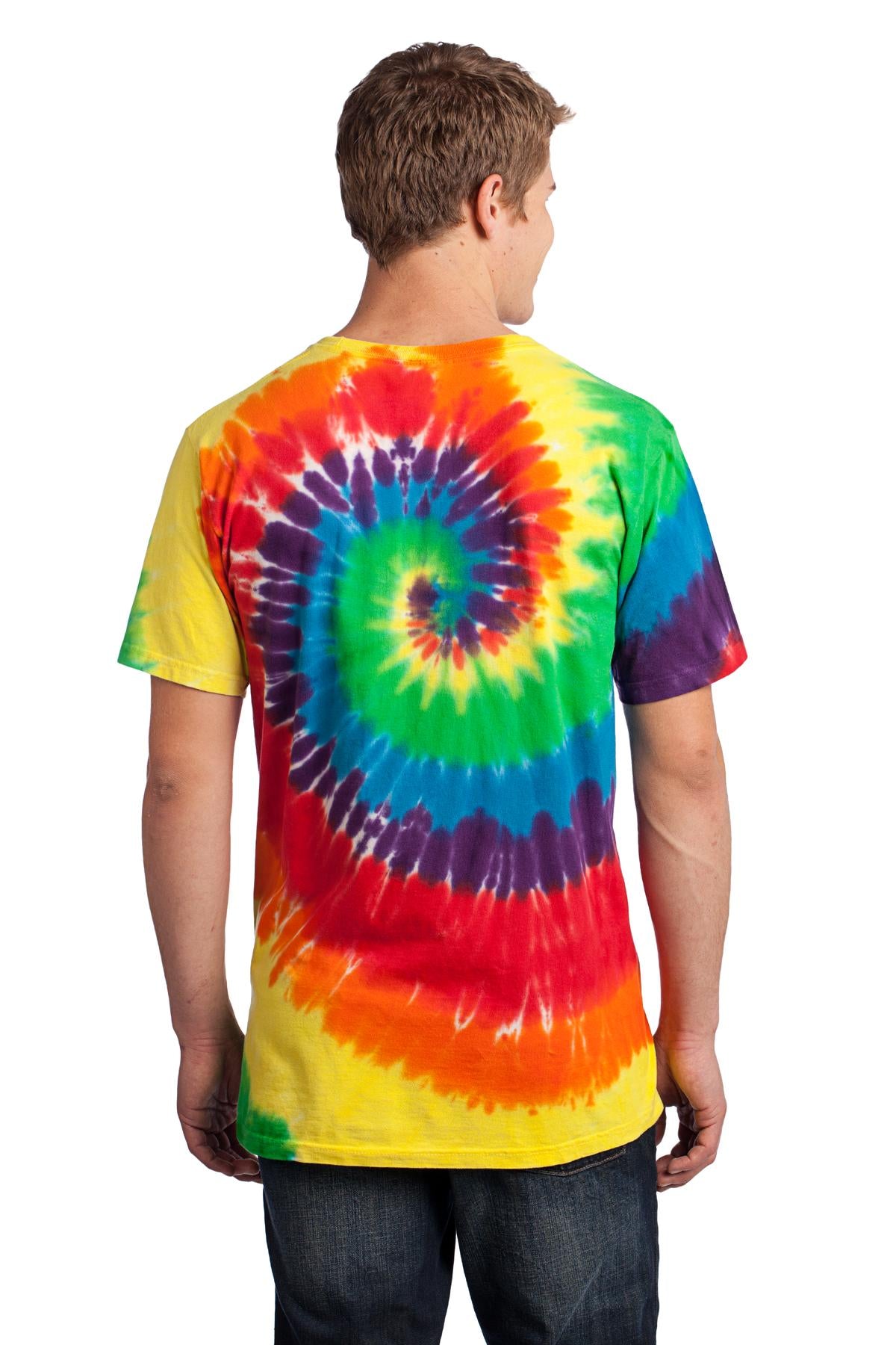 Custom Embroidered Port & Company - Tie-Dye Tee. PC147,Rainbow