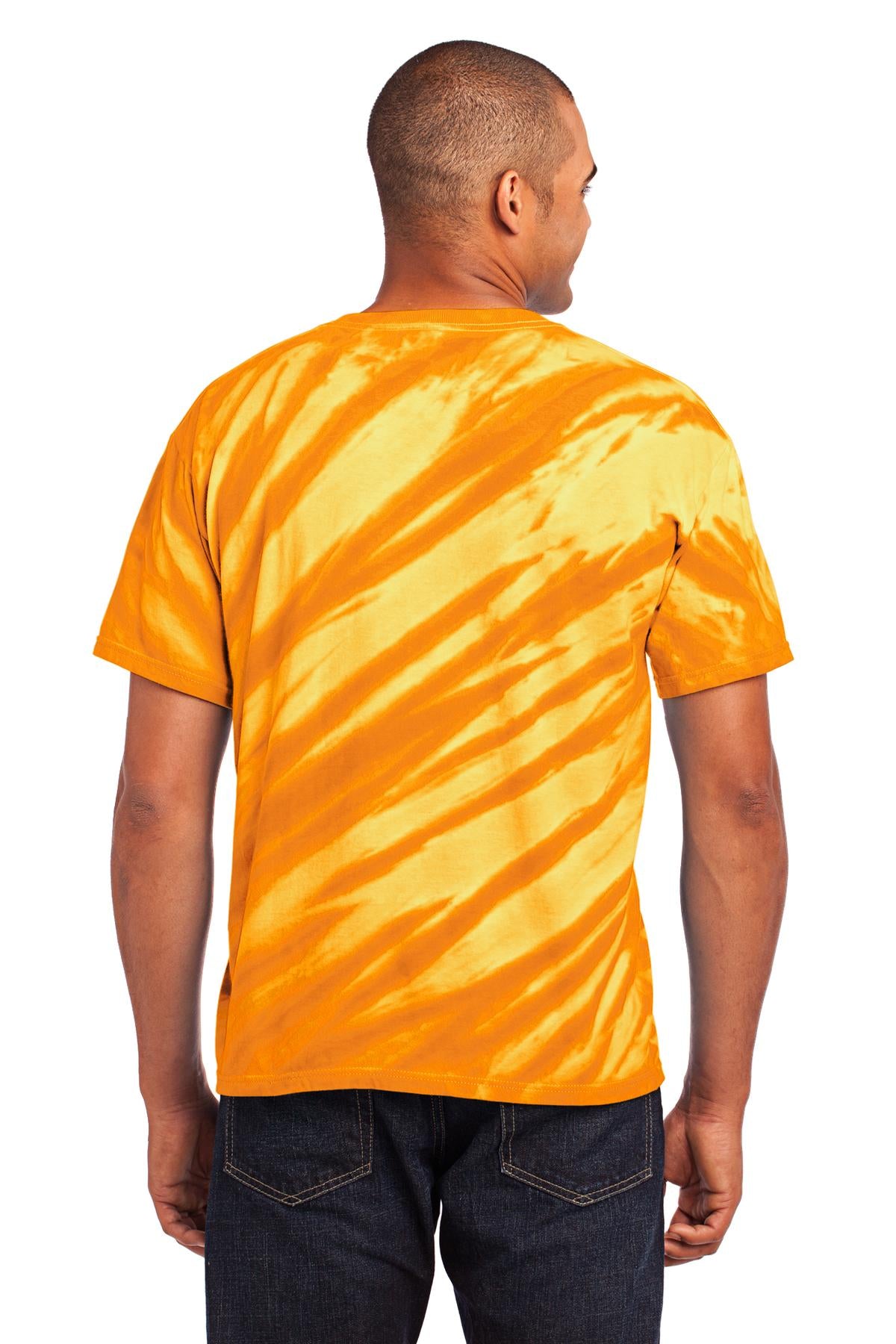 Custom Embroidered Port & Company - Tiger Stripe Tie-Dye Tee. PC148,Gold