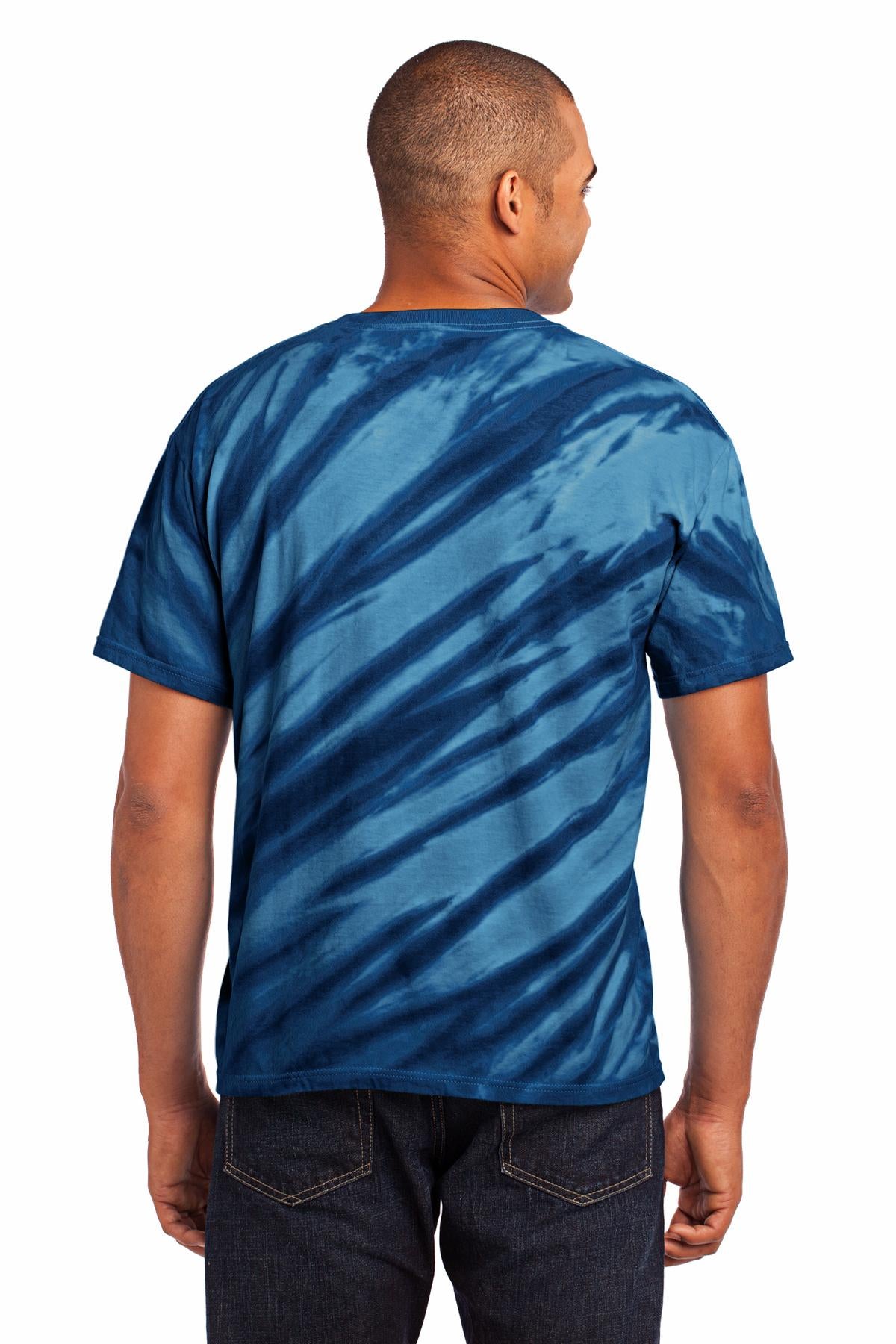 Custom Embroidered Port & Company - Tiger Stripe Tie-Dye Tee. PC148,Navy
