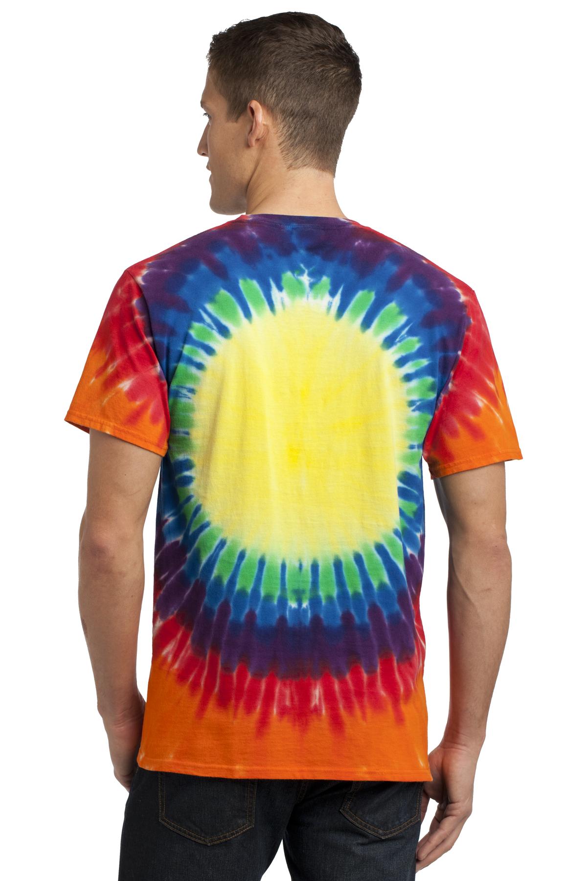Custom Embroidered Port & Company -Window Tie-Dye Tee. PC149,Rainbow