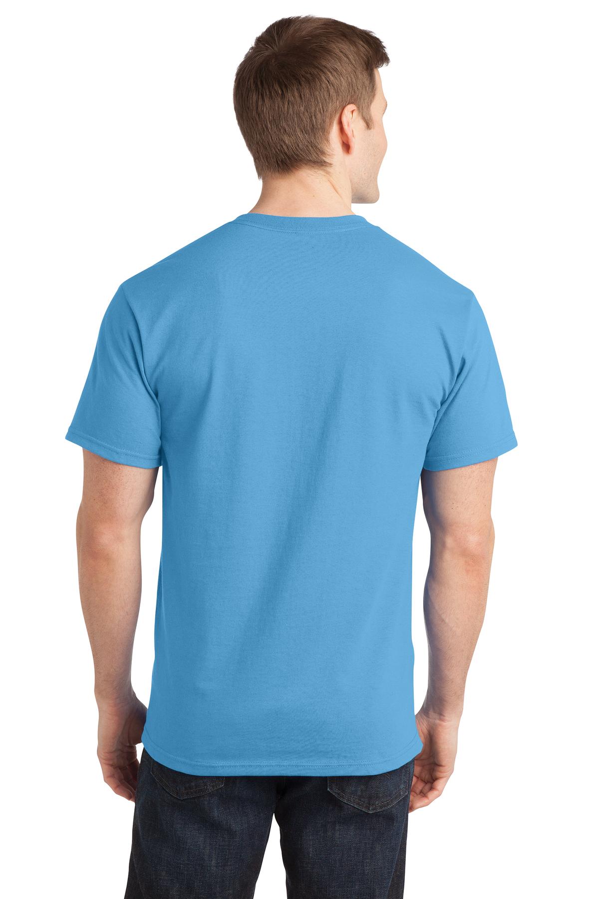Custom Embroidered Port & Company - Ring Spun Cotton Tee. PC150,Aquatic Blue