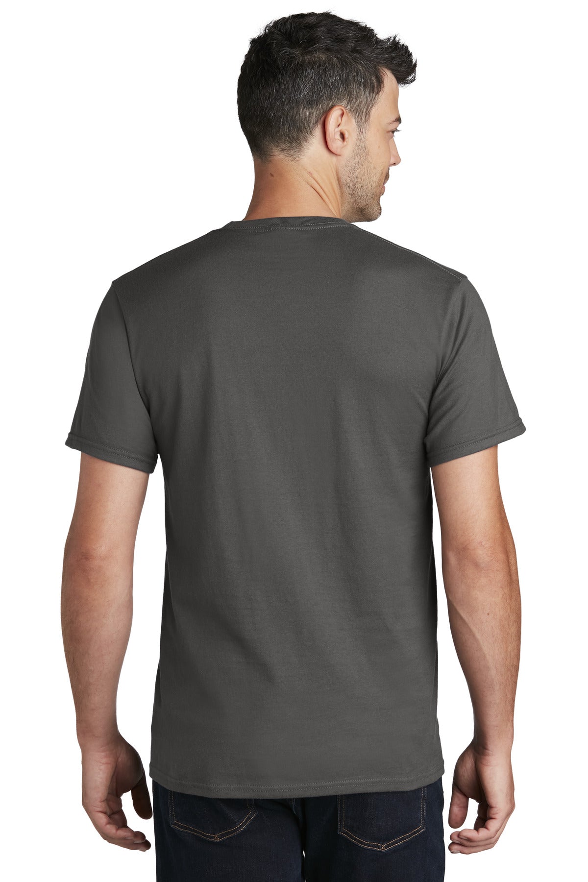 Custom Embroidered Port & Company - Ring Spun Cotton Tee. PC150,Charcoal