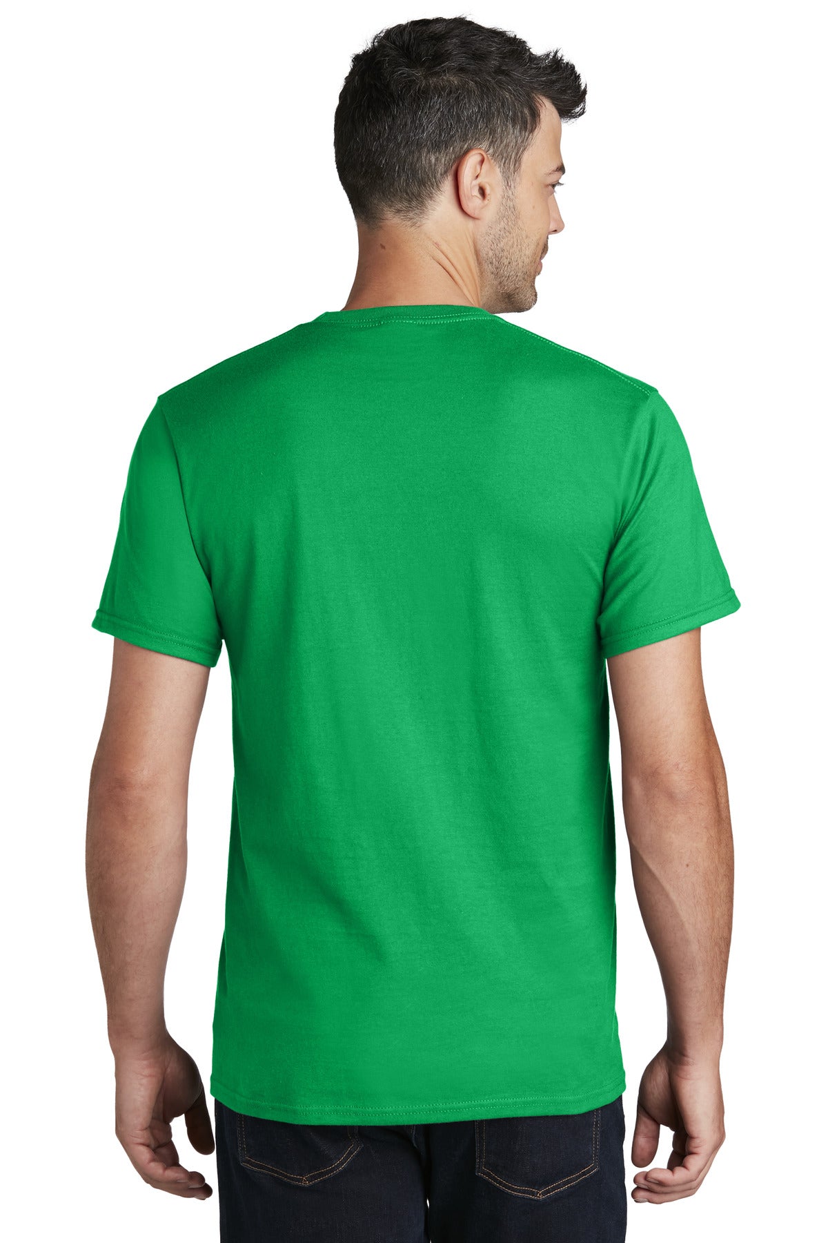 Custom Embroidered Port & Company - Ring Spun Cotton Tee. PC150,Clover Green