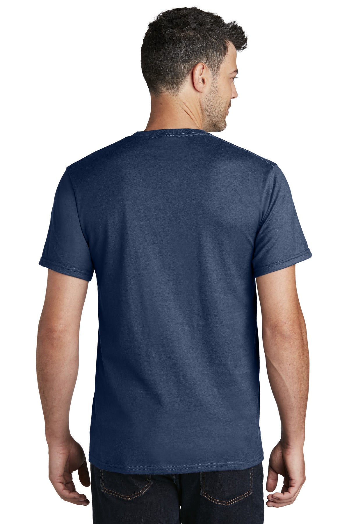 Custom Embroidered Port & Company - Ring Spun Cotton Tee. PC150,Navy