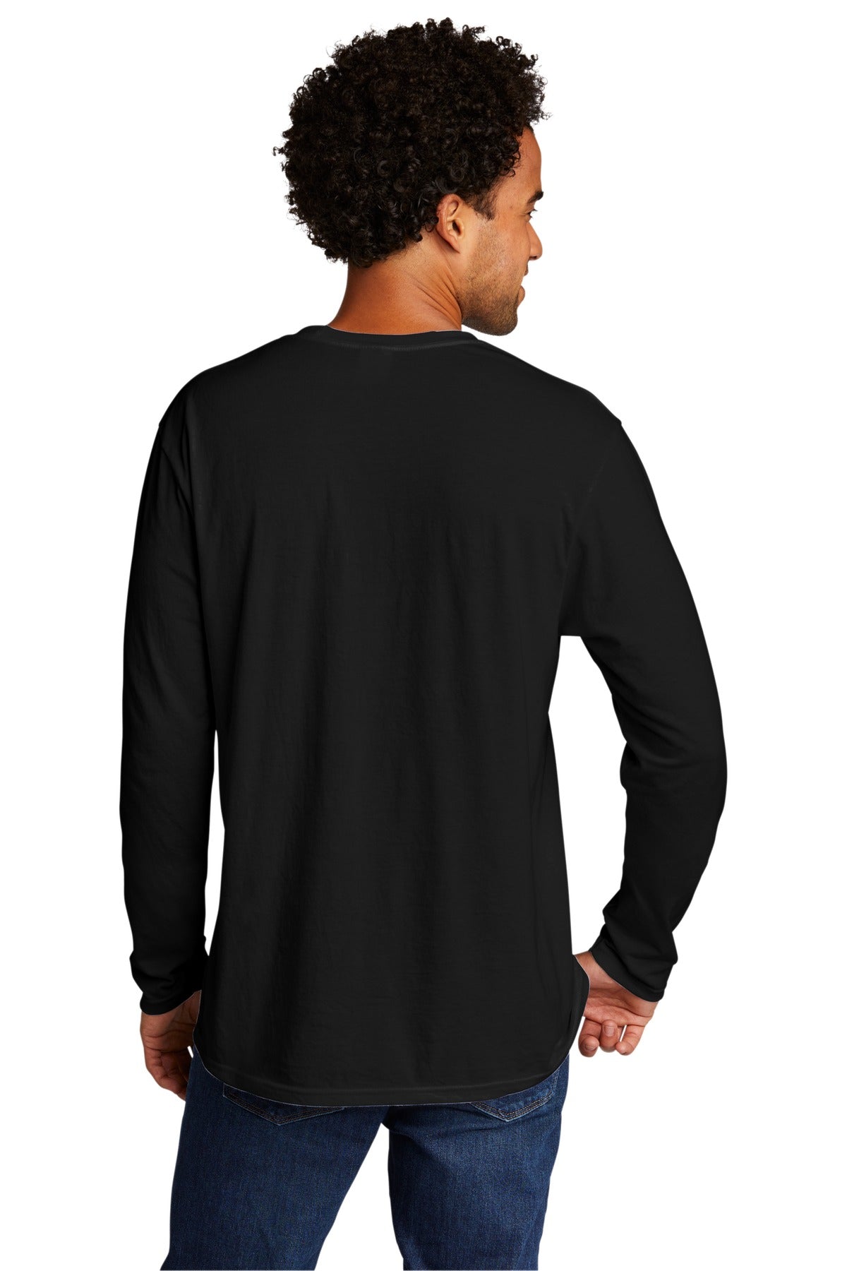 Custom Embroidered Port & Company Tri-Blend Long Sleeve Tee. PC330LS,Black