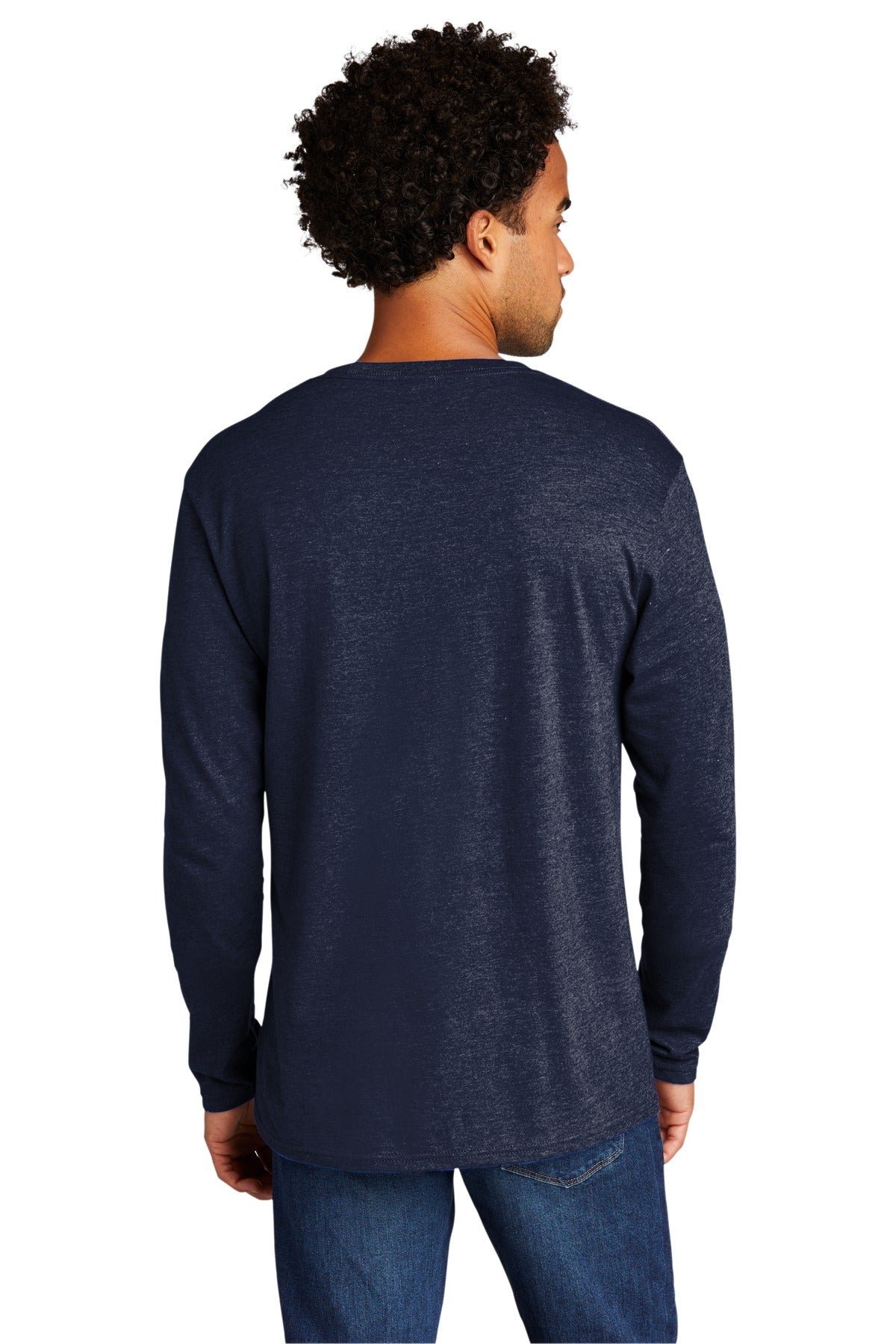 Custom Embroidered Port & Company Tri-Blend Long Sleeve Tee. PC330LS,Team Navy Heather
