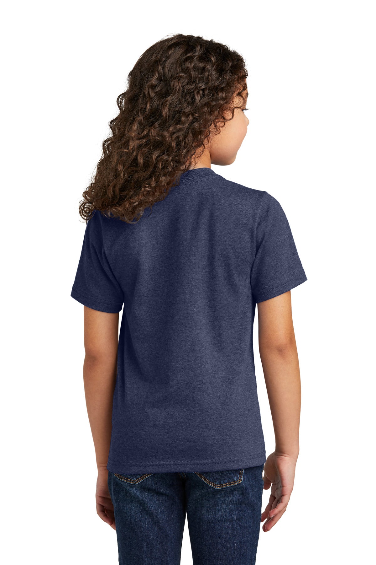 Custom Embroidered Port & Company Youth Tri-Blend Tee PC330Y,Team Navy Heather