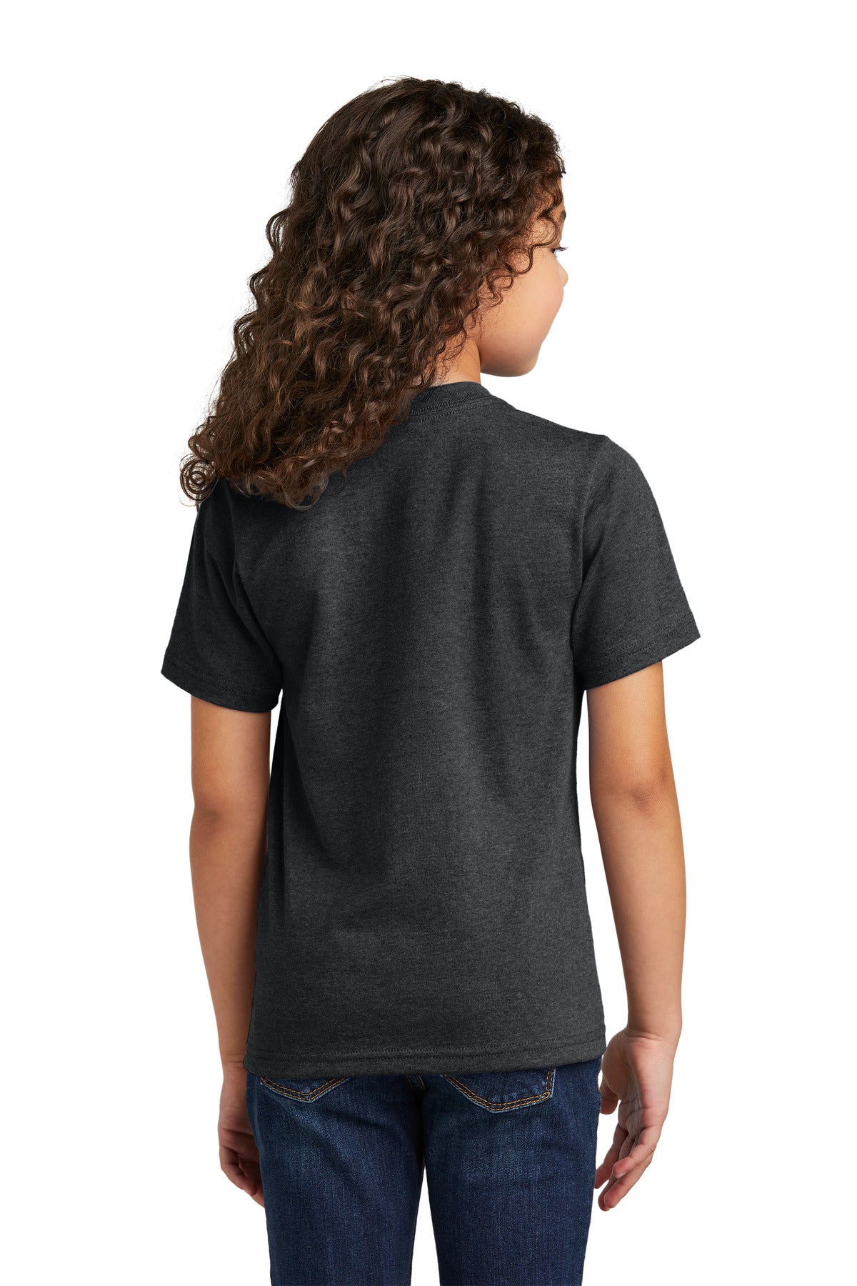 Custom Embroidered Port & Company Youth Tri-Blend Tee PC330Y,Black Heather
