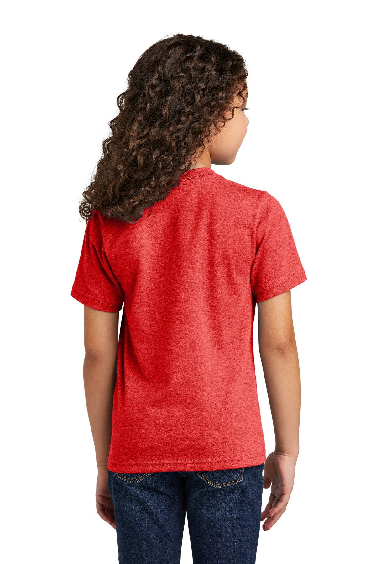 Custom Embroidered Port & Company Youth Tri-Blend Tee PC330Y,Bright Red Heather