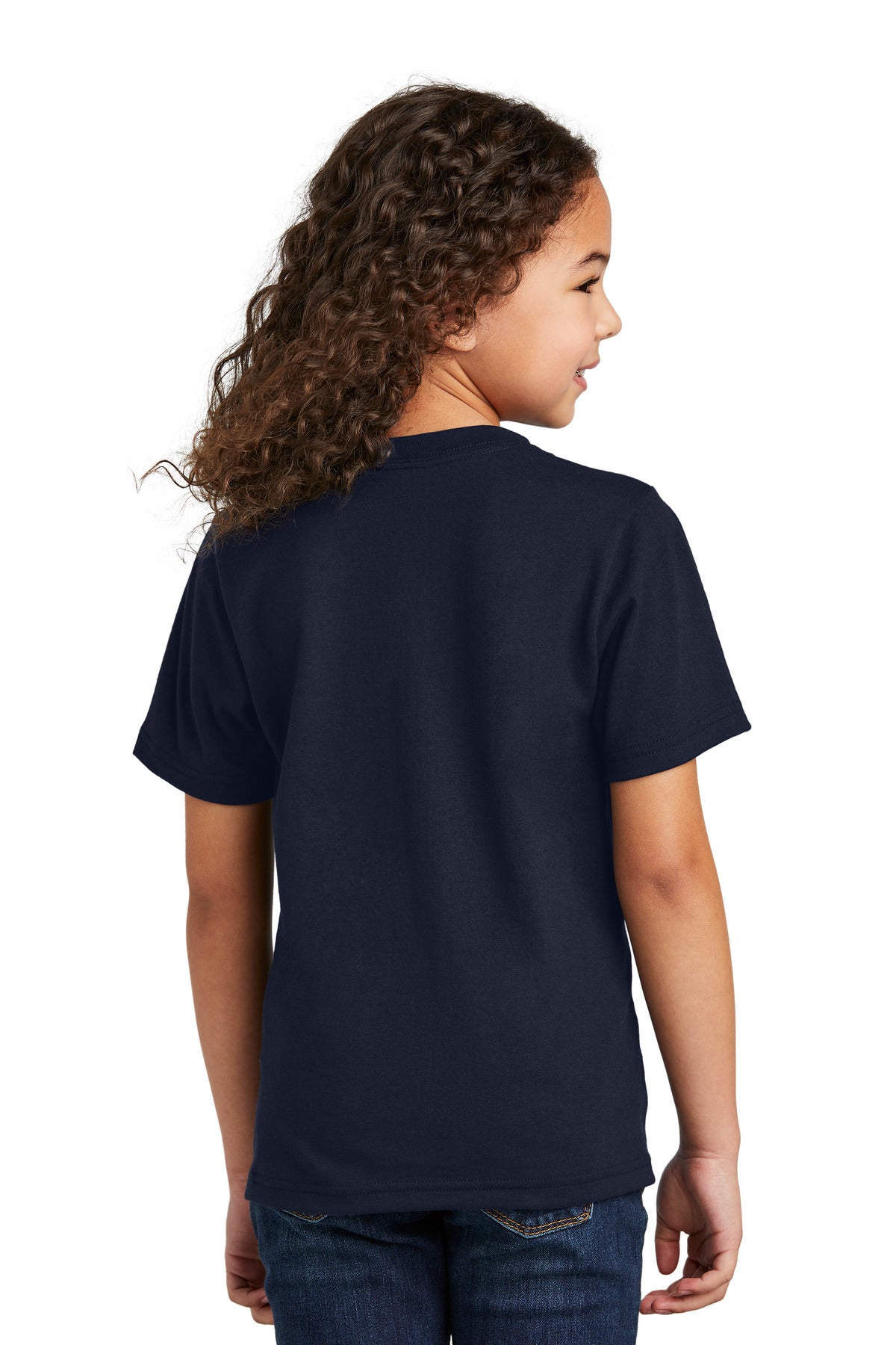 Custom Embroidered Port & Company Youth Tri-Blend Tee PC330Y,Deep Navy