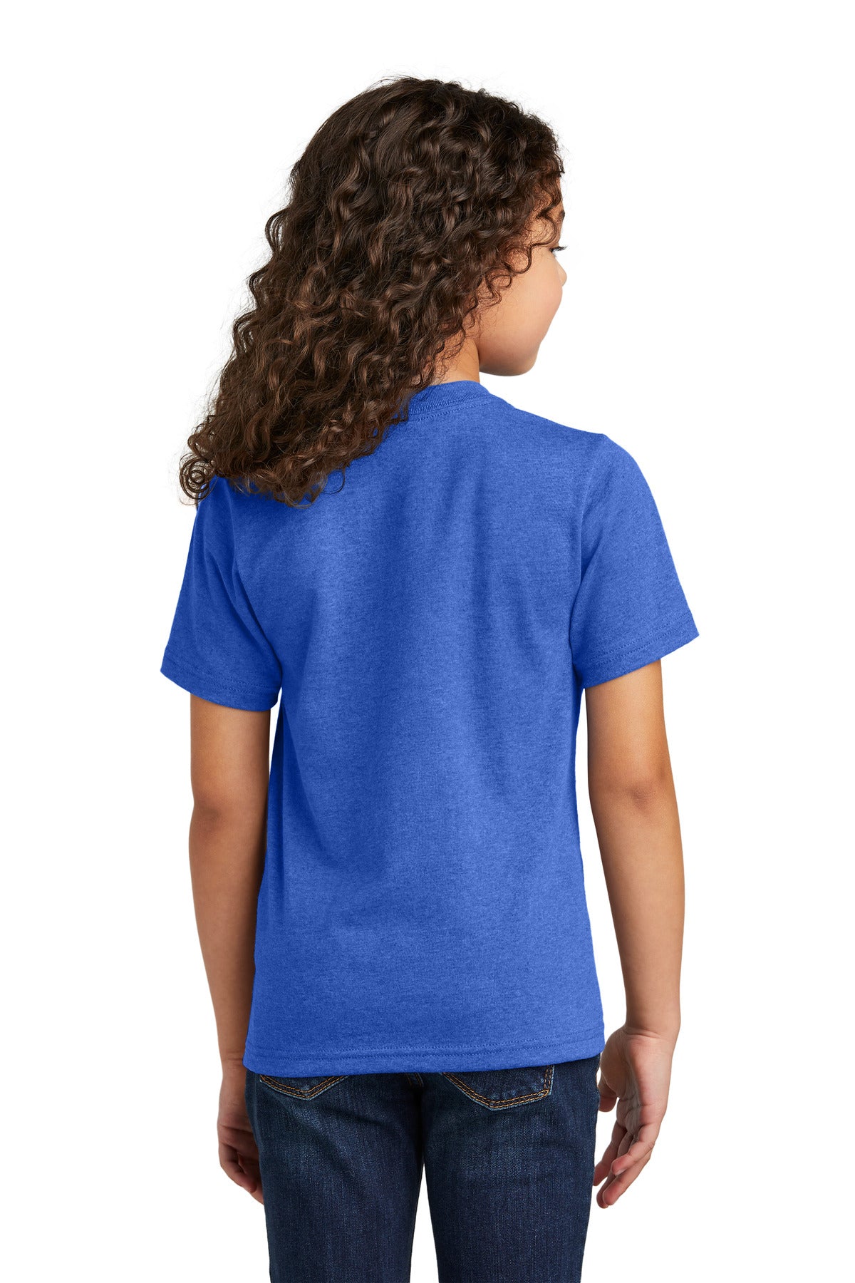 Custom Embroidered Port & Company Youth Tri-Blend Tee PC330Y,Heather Royal